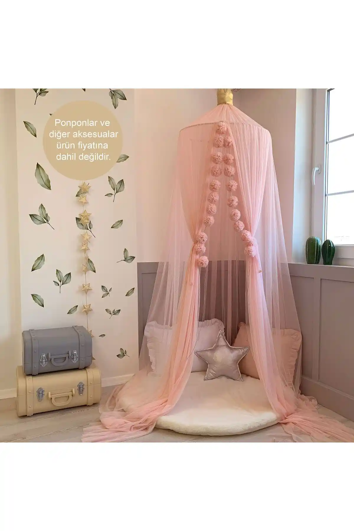 PAMUKA Tül Cibinlik Basic Pink Şık ve Fonksiyonel Yatak Odası Aksesuarı