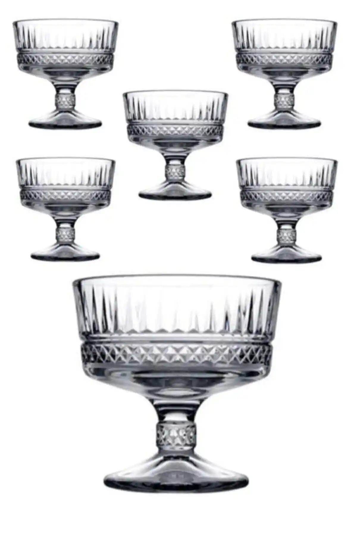 Paşabahçe 51749 12'li Düz Elysia Dondurmalık Seti Şık ve Dayanıklı Cam Tasarımıyla Öne Çıkıyor