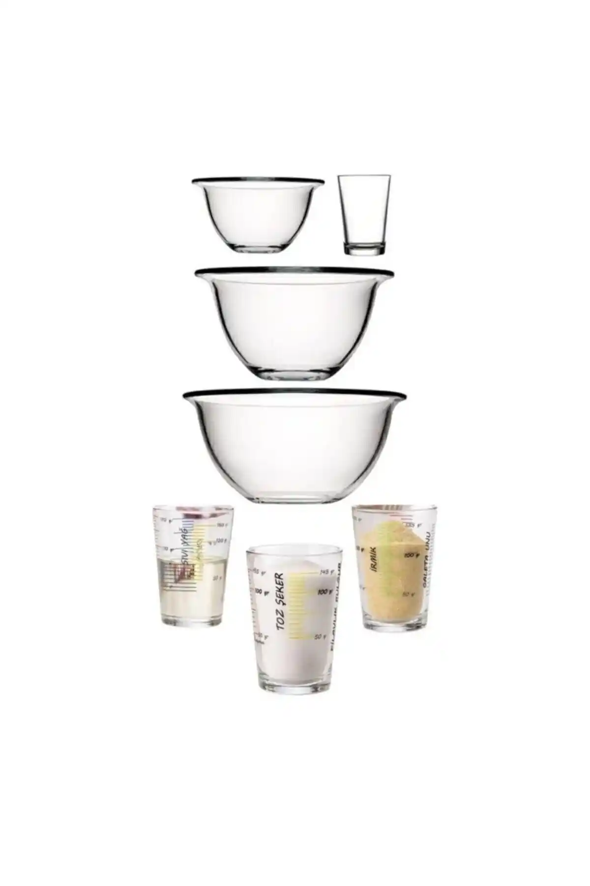 Paşabahçe Arda Türkmen Kase ve Ölçü Bardağı Seti: Estetik ve Kullanışlı Mutfak Gereçleri