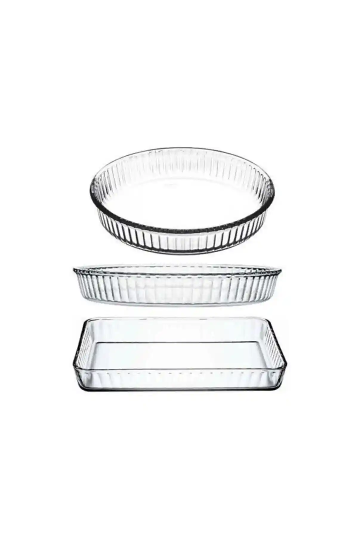 Paşabahçe Borcam 3 Parça Seti: Şık ve Fonksiyonel Cam Pişirme Kabı Koleksiyonu
