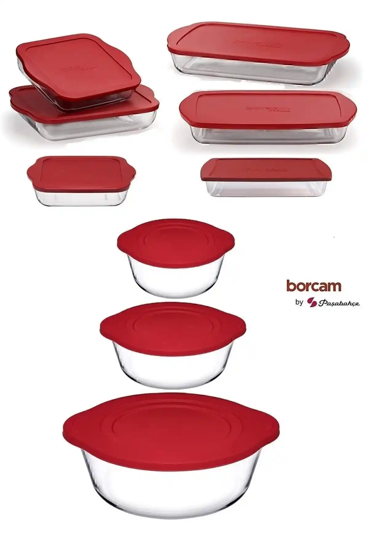 Paşabahçe Borcam Kapaklı 9 Parça Çeyiz Seti: Dayanıklı ve Estetik Mutfak Saklama Çözümleri