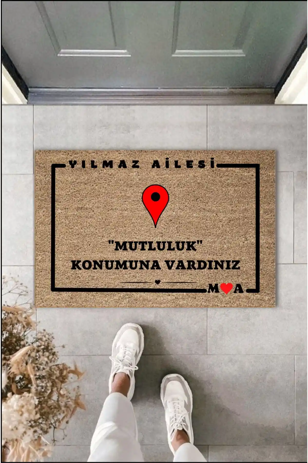 Pazarova Dekoratif Dijital Baskı Kapı Önü Paspası Estetik ve Dayanıklı Çözüm