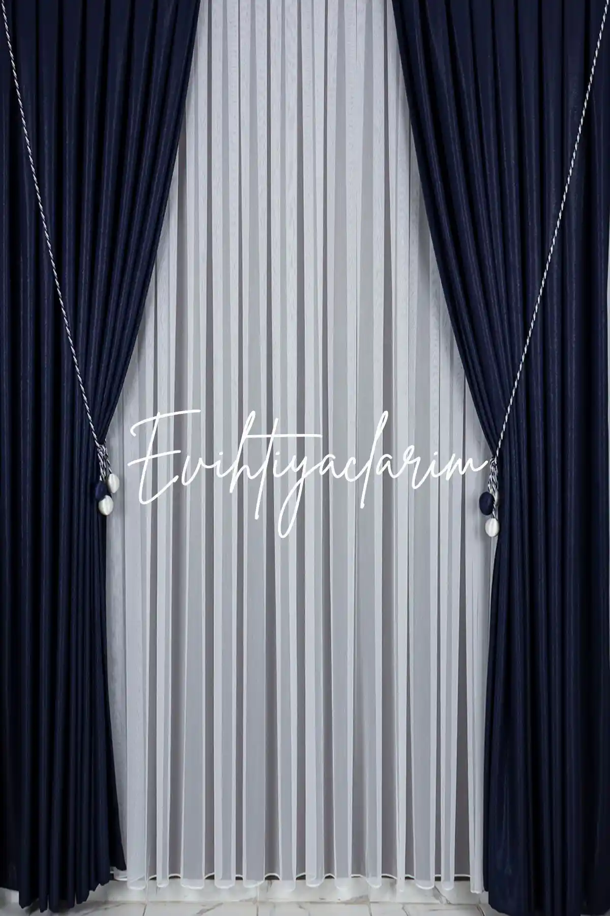 Perde Deposu Titiem Efektli Bambu Düz Tül Perde Modern Salon ve Misafir Odası Dekorasyonu İçin