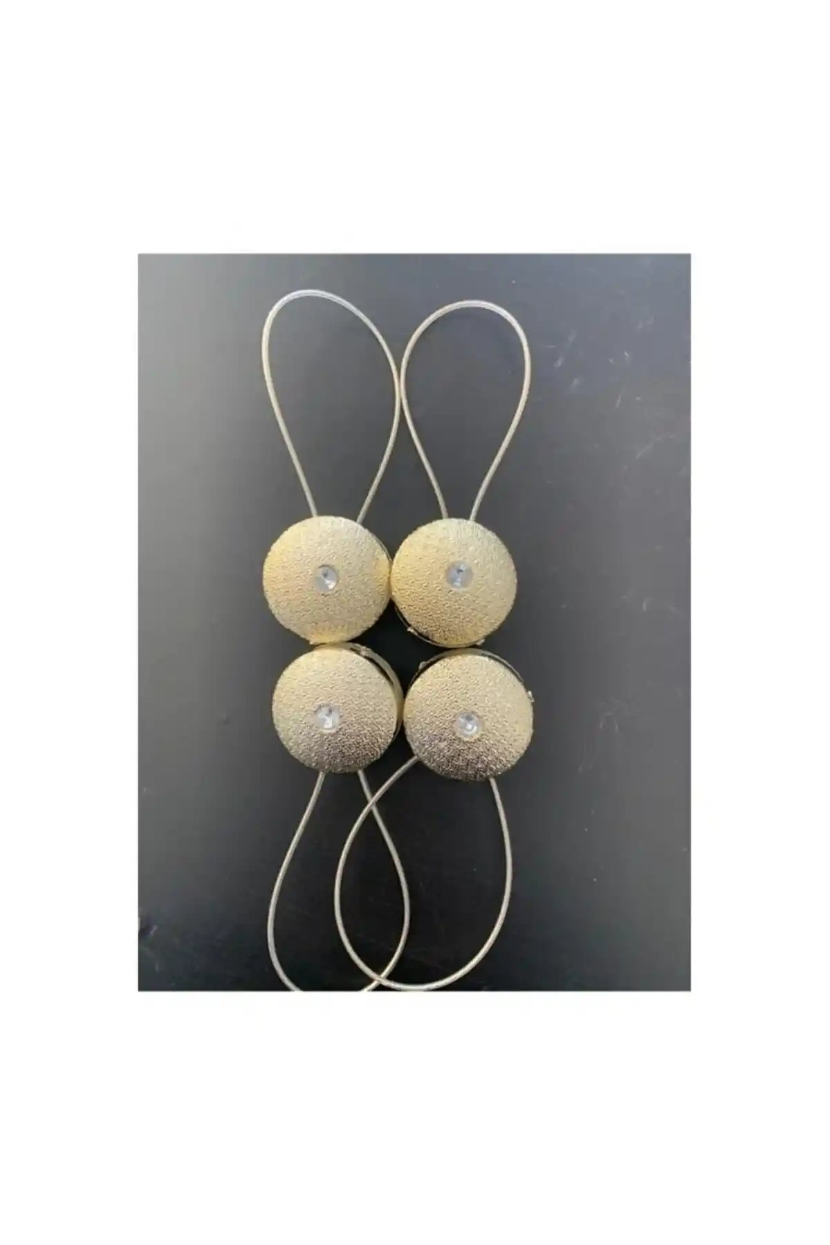 Perde Düzenleme ve Şıklık İçin Gold Yuvarlak Mıknatısli Perde Mandalı Paketi