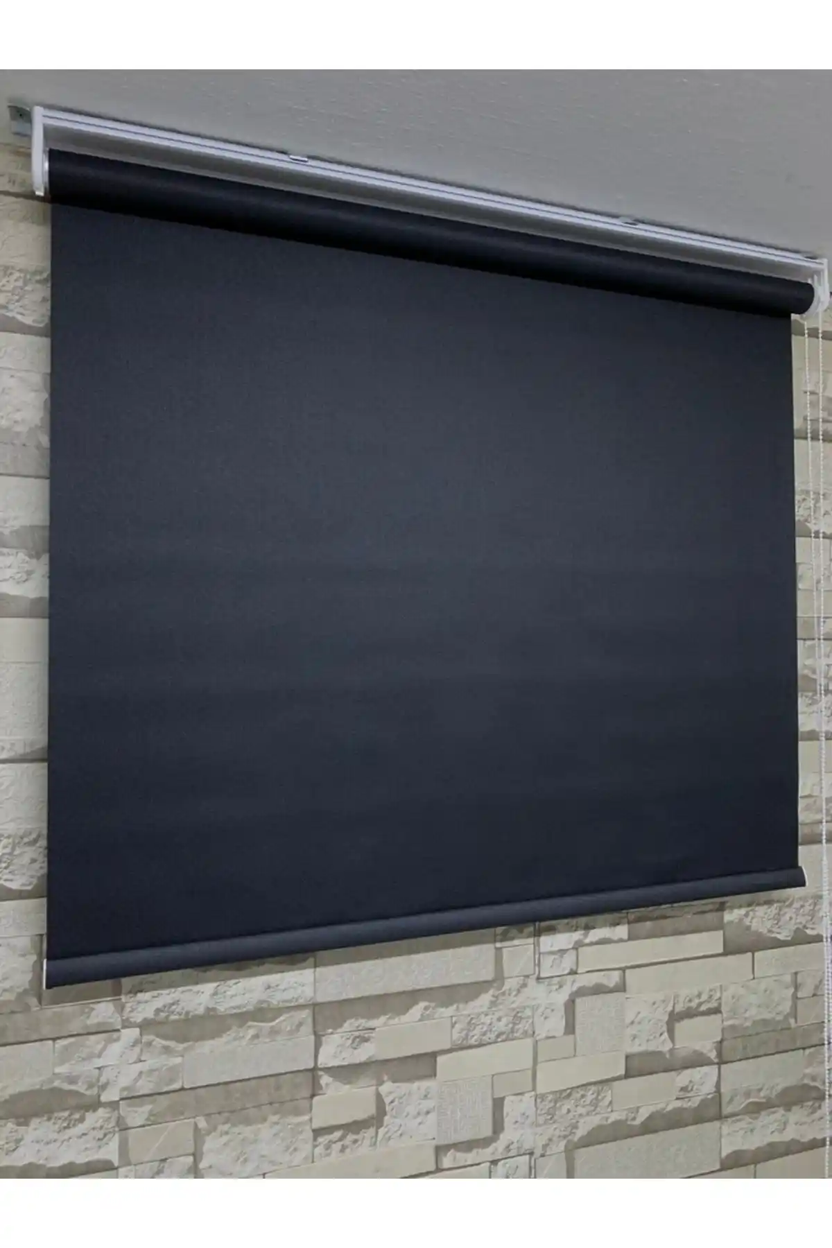 PERDECİNİZ Mat Stor Perde Siyah Renk Alüminyum Kasa Modern İç Mekanlar İçin