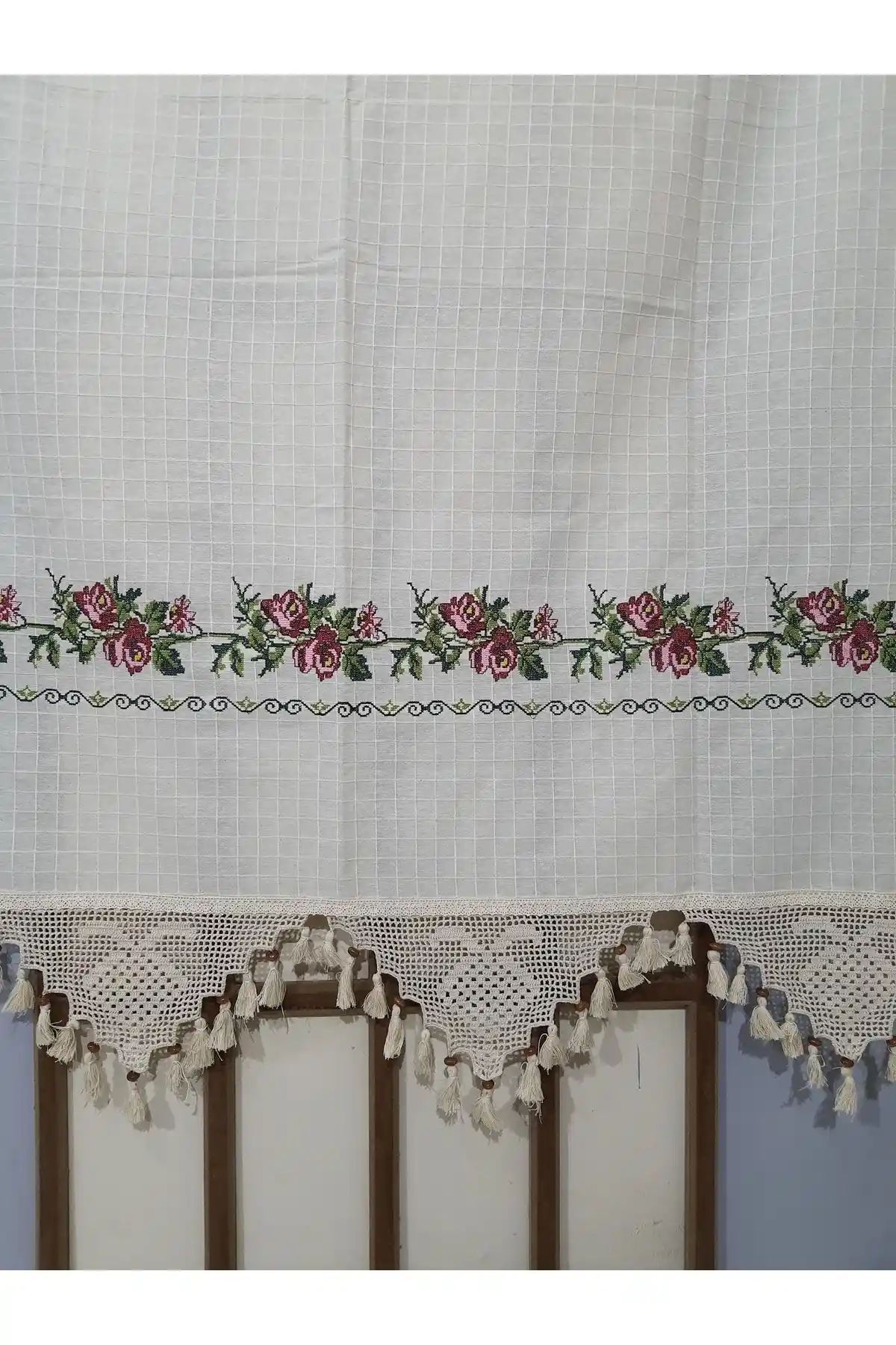 Perdelandistanbul Otantik Pamuklu Dantel Desenli Vintage Perde Ev Dekorasyonu İçin