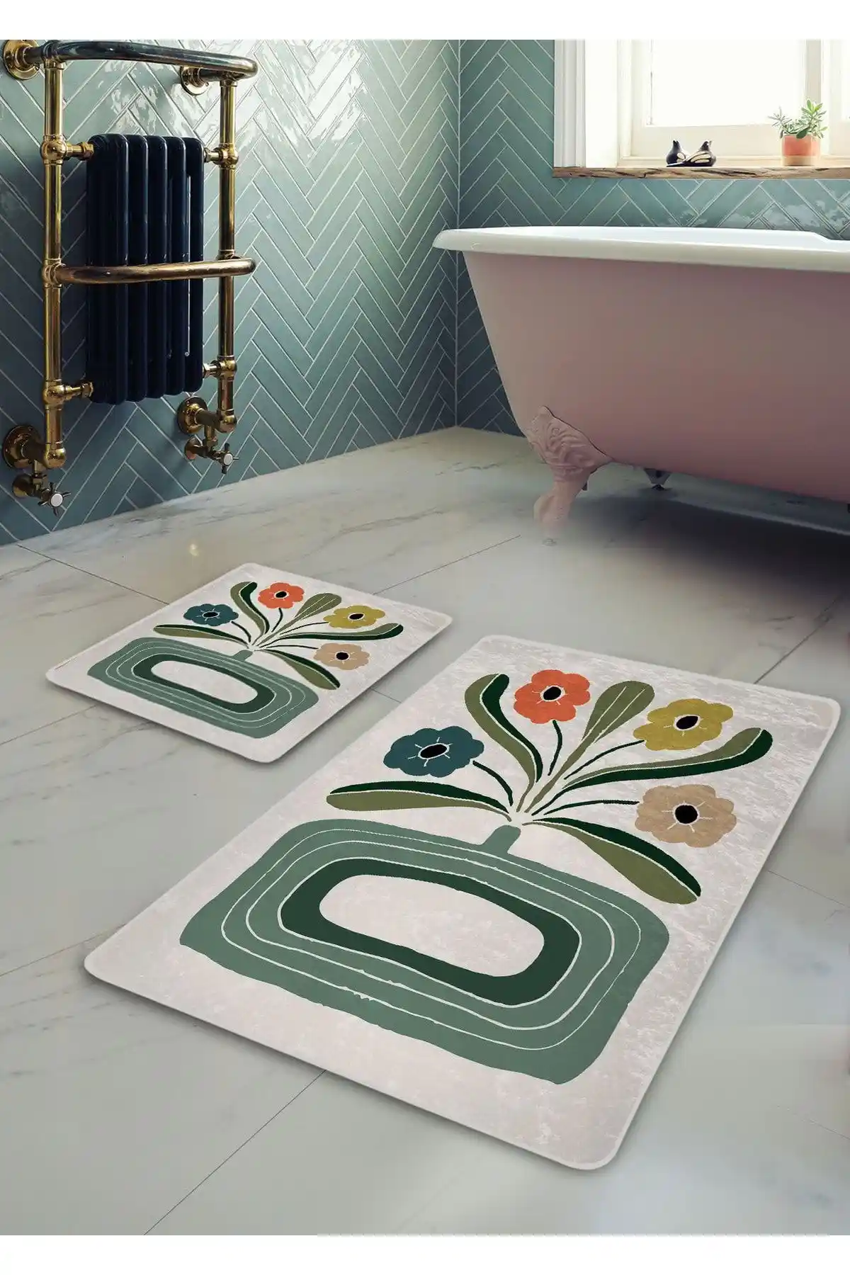 Pilloveland Kaymaz Taban Yıkanabilir 2’li Banyo Paspası: Estetik ve Güvenlik Unsurlarıyla Modern Tasarım