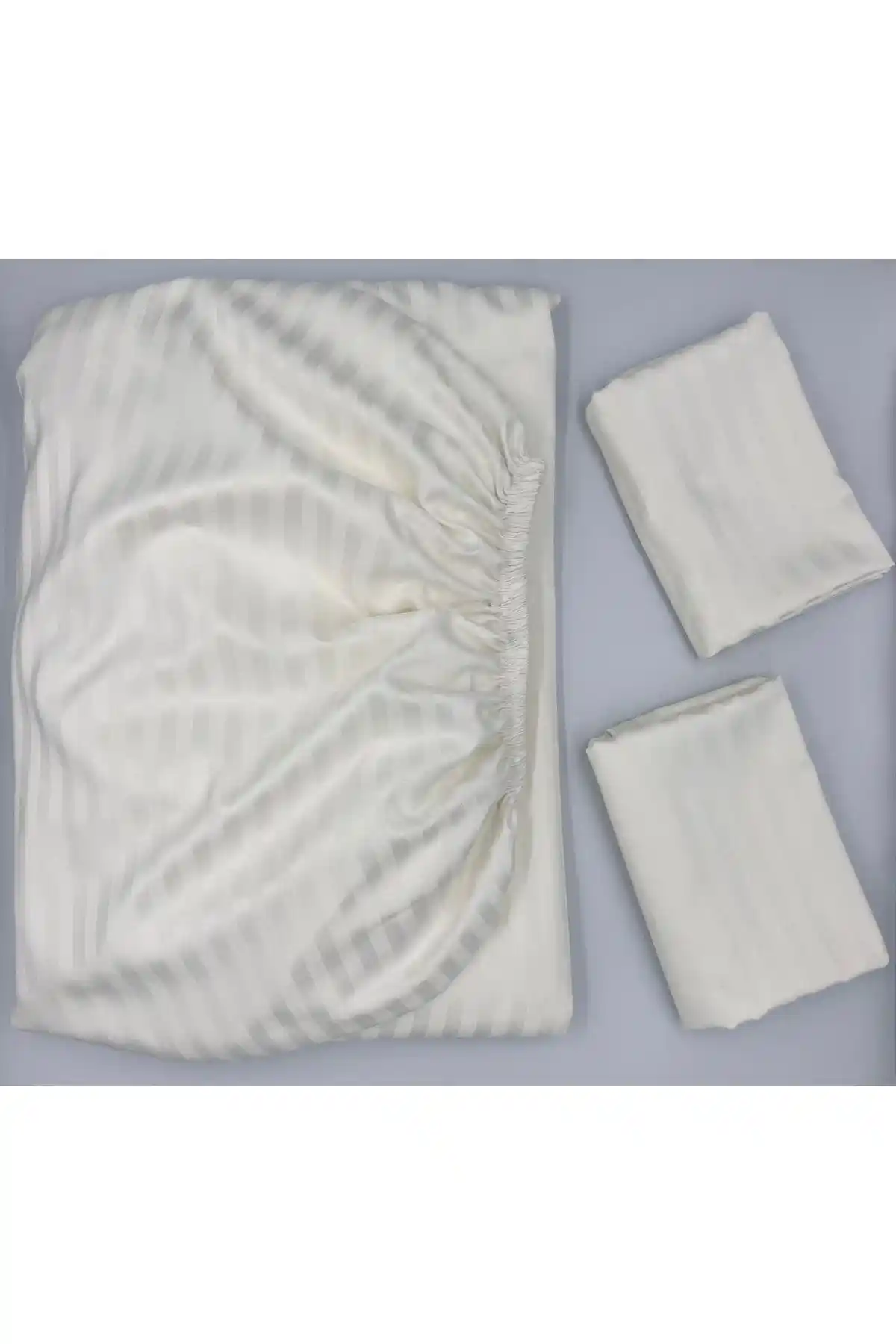 PınarHome Koleksiyon Saten Lastikli Çarşaf ve Kapaklı Yastık Kılıfı Seti Yatak Odası Şıklığı