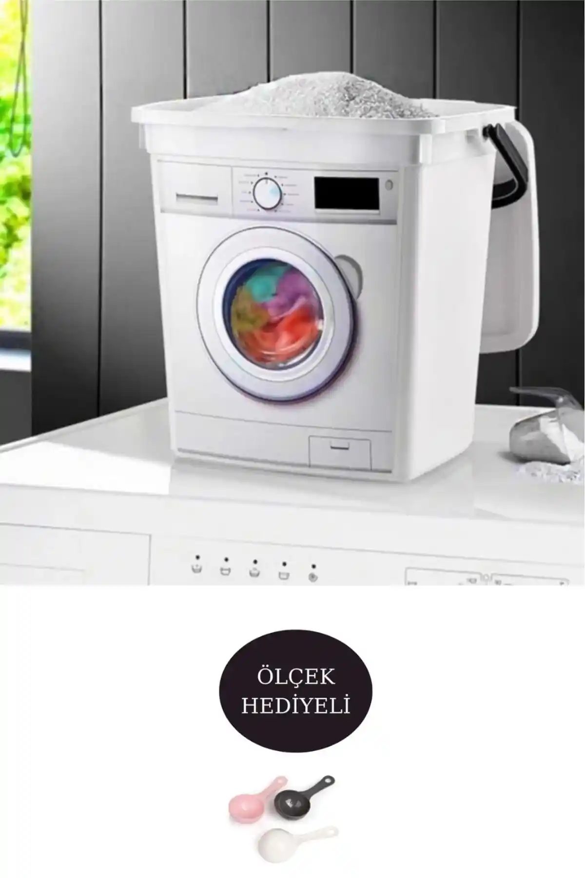 Pink Cat Kitchen Çamaşır Makinesi Görünümlü Kapaklı Deterjanlık Modern ve Şık Tasarım