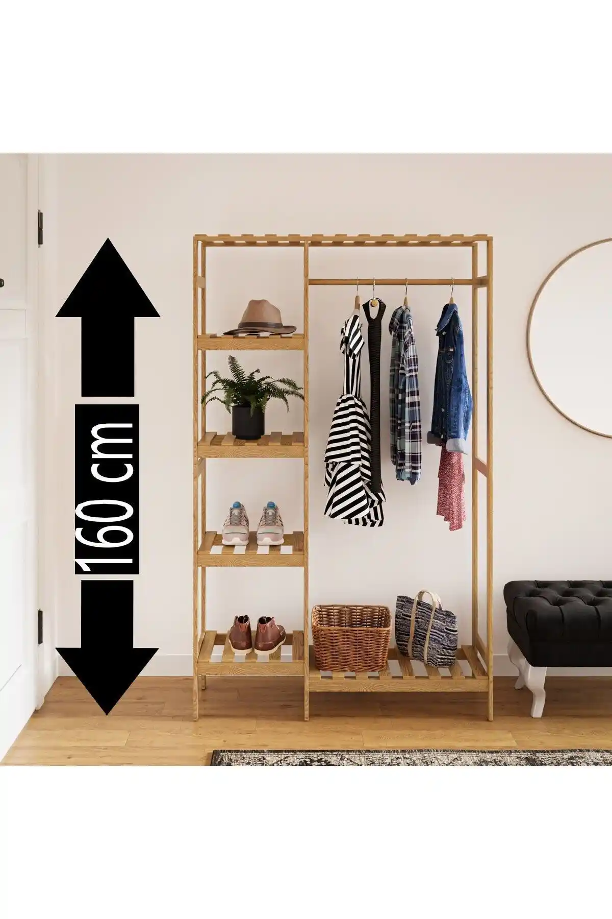 PinoXİ Masif Ahşap Ayaklı Çok Amaçlı Askı ile Ev Dekorasyonunda Şıklık ve Fonksiyonellik