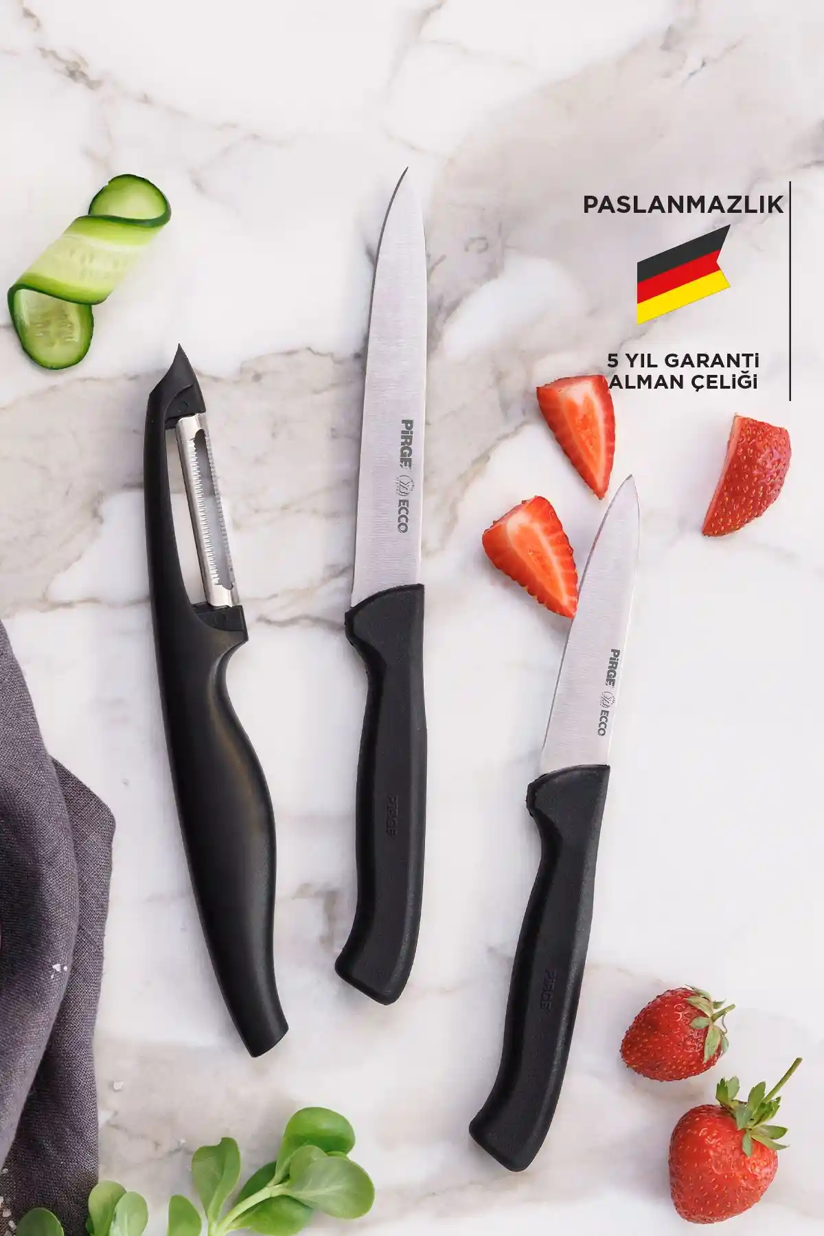 Pirge Günlük Kullanım Mutfak Seti 3'lü: Dayanıklı ve Şık Mutfak Gereçleri