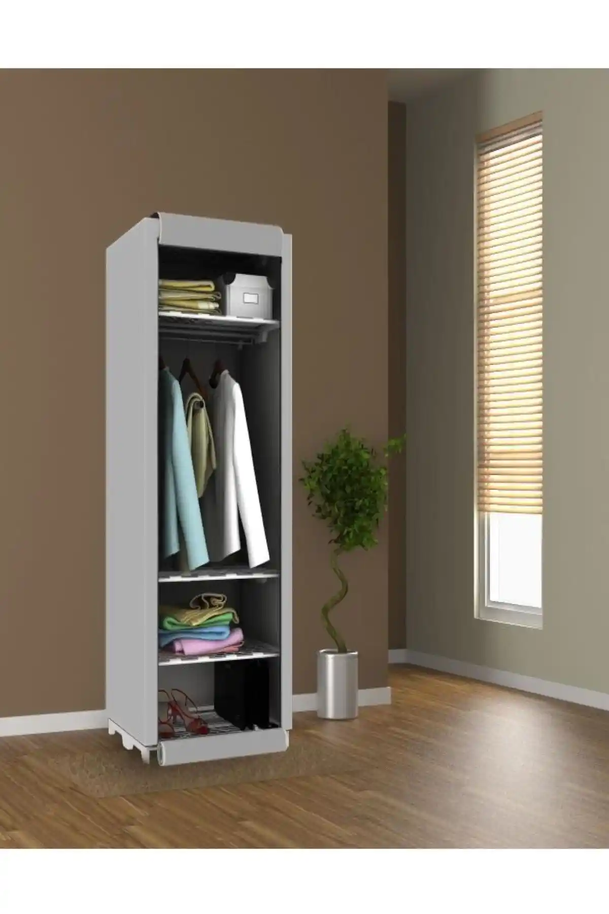 Prado Slim Fit Çelik Profilli Bez Dolap Modern ve Dayanıklı Depolama Çözümü