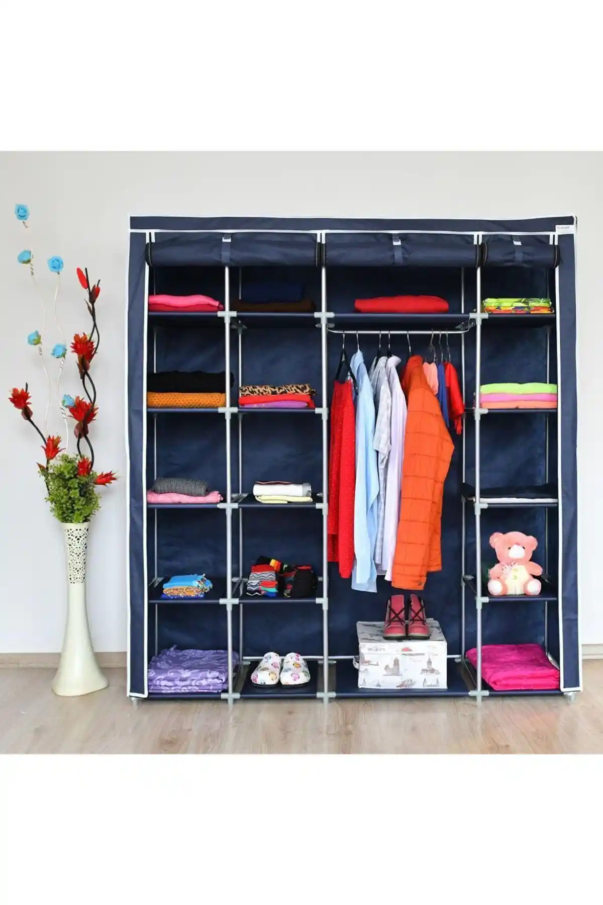 Prado Stark Xtra Çift Yandan Raflı Çelik Profilli Bez Dolap Modern ve Dayanıklı Depolama Çözümü