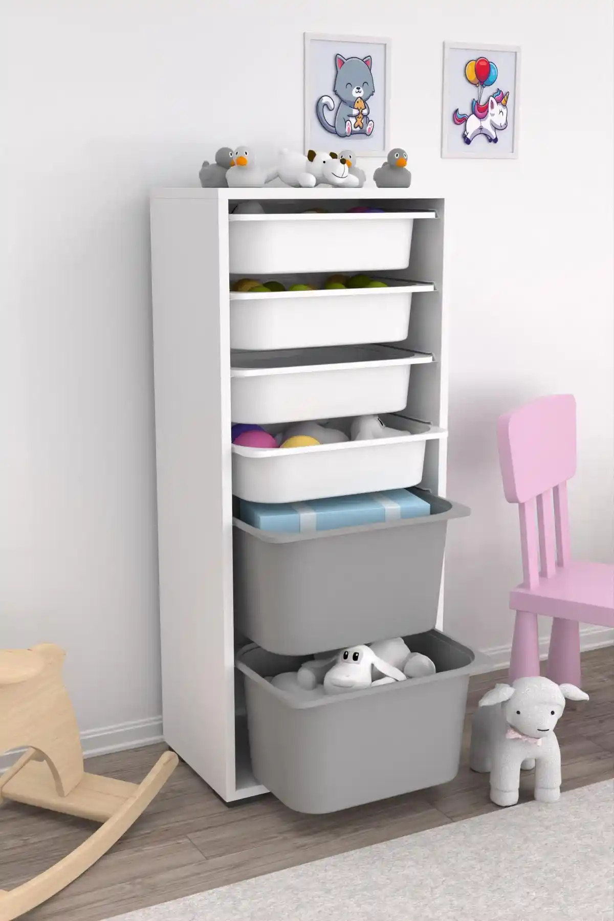 Pratico Cara 2 Büyük 4 Küçük Çok Amaçlı Beyaz Dolap: Fonksiyonellik ve Estetiğin Buluşması