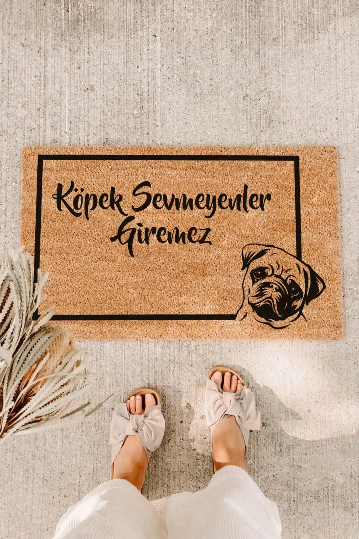 Pratik ve Dayanıklı Paspas Yap Köpek Sevmeyenler Giremez Modeli Ev Girişleri İçin