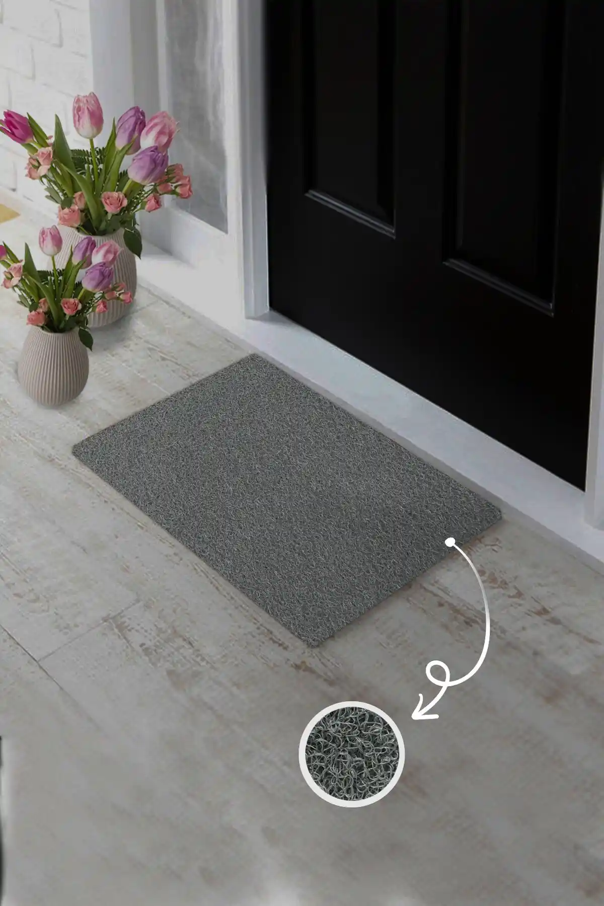 Pratixstore Çok Yönlü Emici Kıvırcık Kapı Paspası Dayanıklı ve Estetik Tasarım