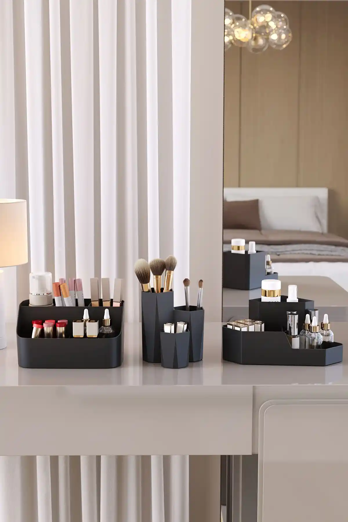 Pufwin Home 3'lü Makyaj Organizer Seti Şık ve Dayanıklı Depolama Çözümü