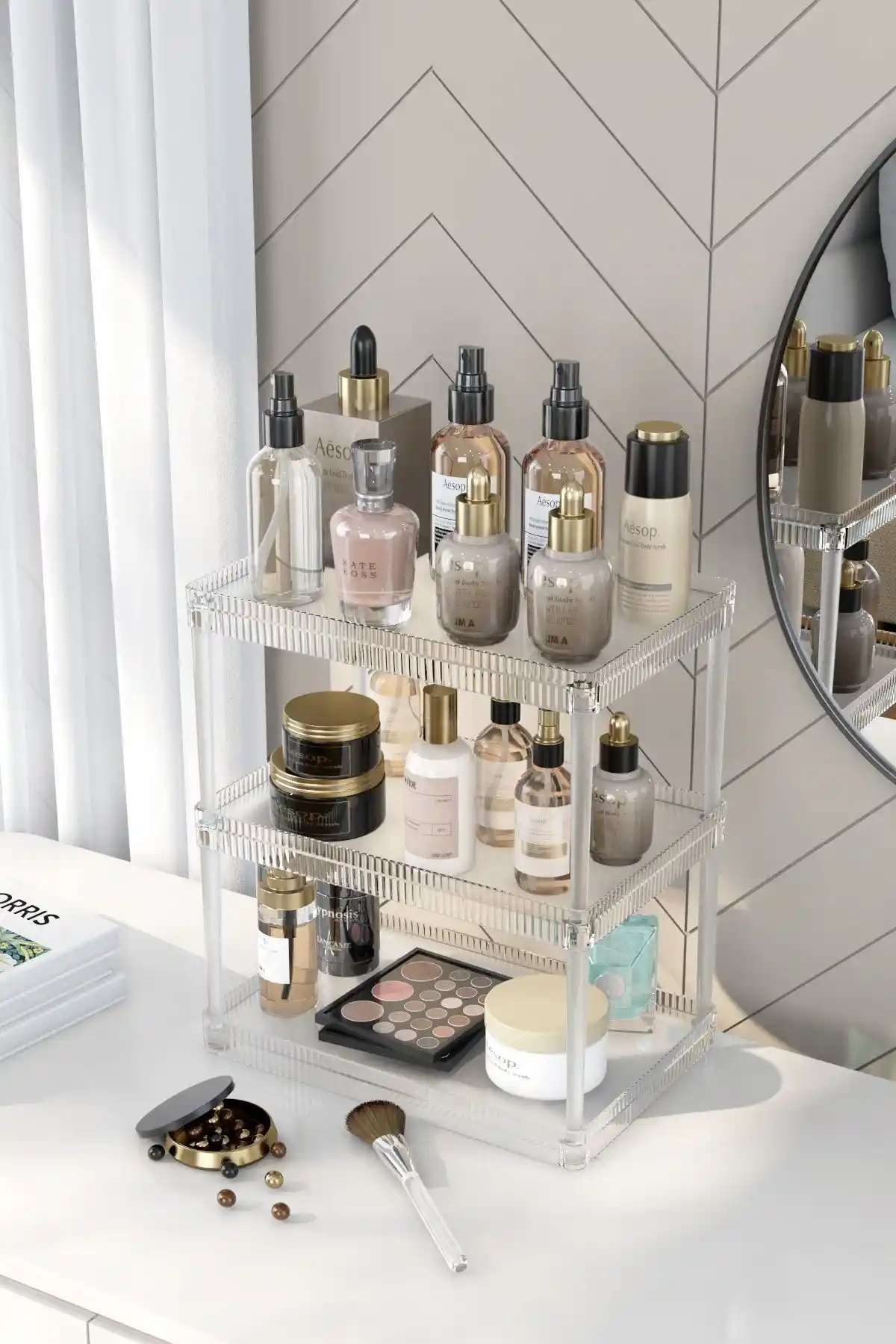 Pufwin Home Çift Katlı Çok Amaçlı Organizer Ev ve Ofis Düzeni İçin Uygun