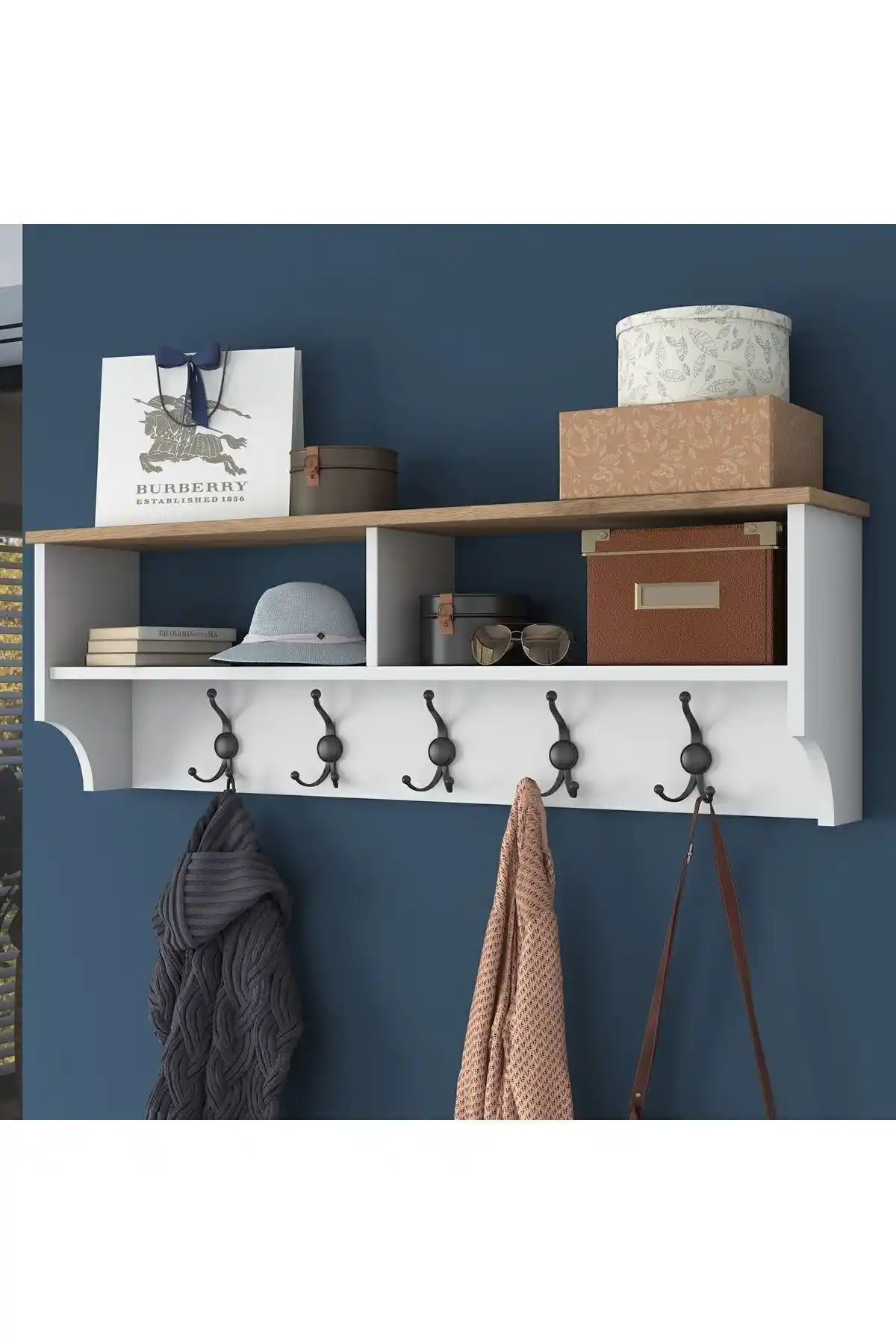 Rani P2 Modern Portmanto Duvar Askısı Şıklık ve İşlevselliğin Buluşması 120 cm genişlik