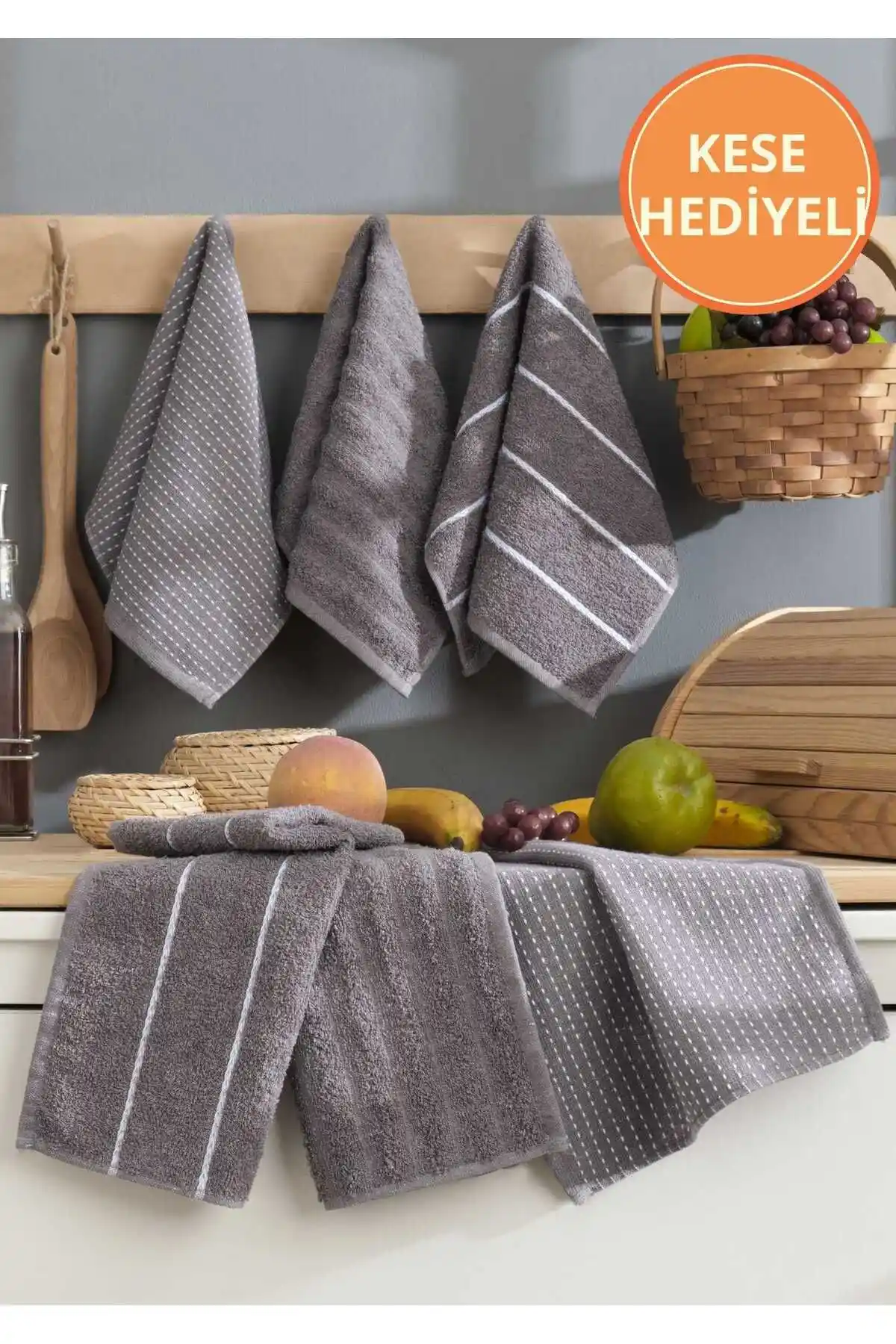 Rebeka Home Collection Gri Sophia ve Şelale Can 6'lı Mutfağa Uygun Havlu ve Bezi Setleri Karşılaştırması