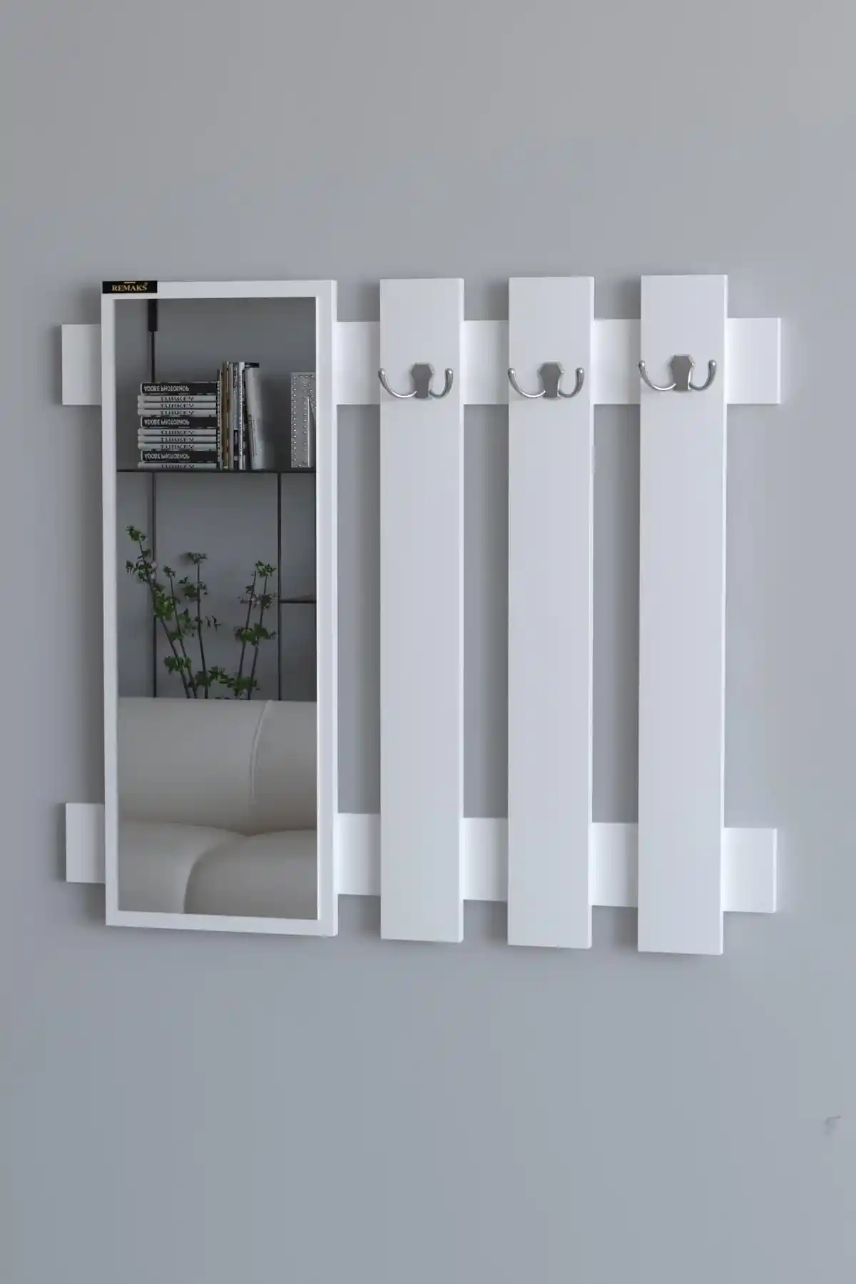 Remaks Hook Aynalı Vestiyer ve Duvar Askısı Modern İskandinav Tasarımıyla Fonksiyonel Çözüm