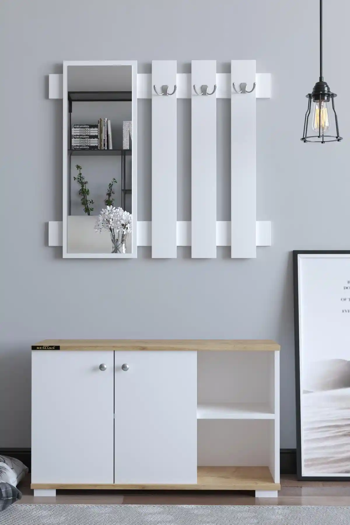 Remaks Plus Aynalı Vestiyer: Modern ve İşlevsel Giriş ve Oturma Odası Mobilyası