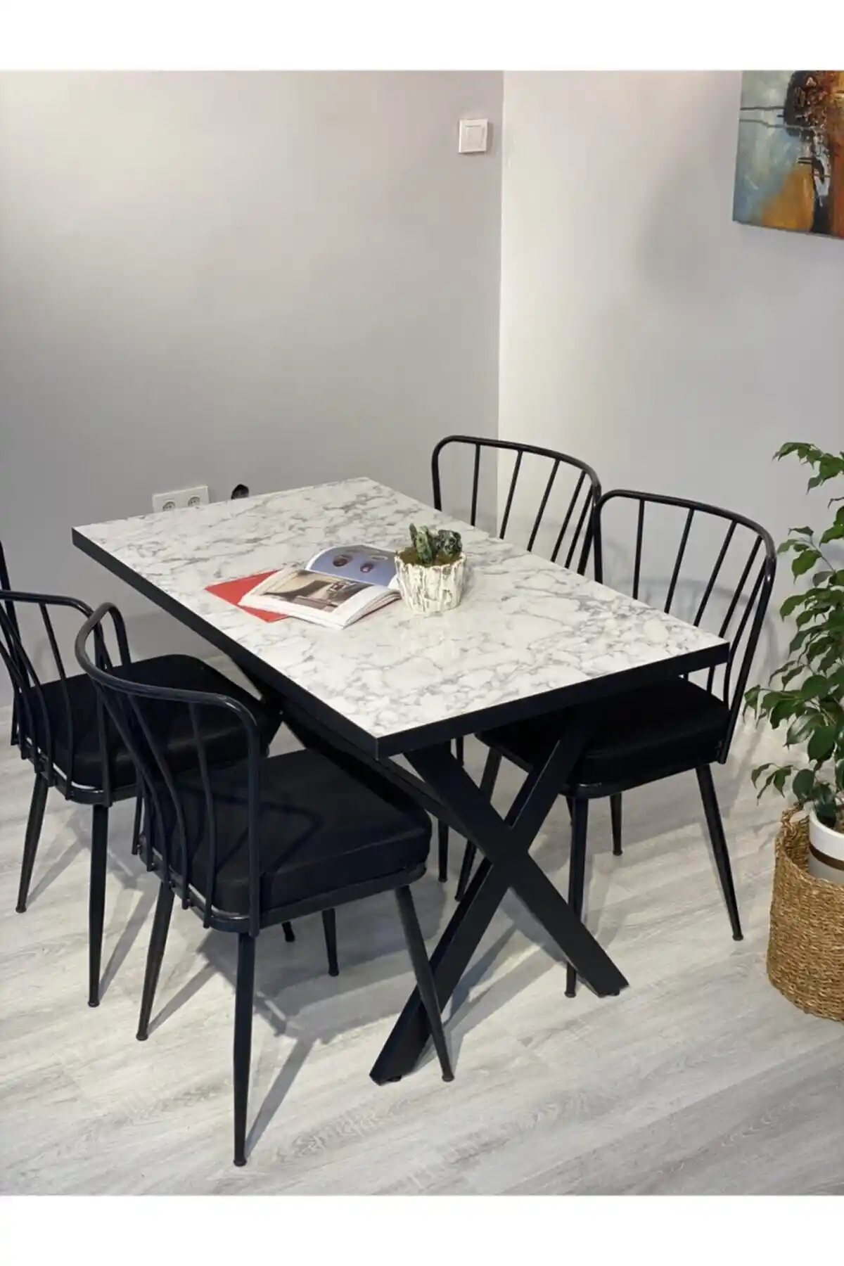 Resa Mobilya Modern Dikdörtgen Yemek Masası Takımı 120x70 cm dayanıklı ve şık tasarım