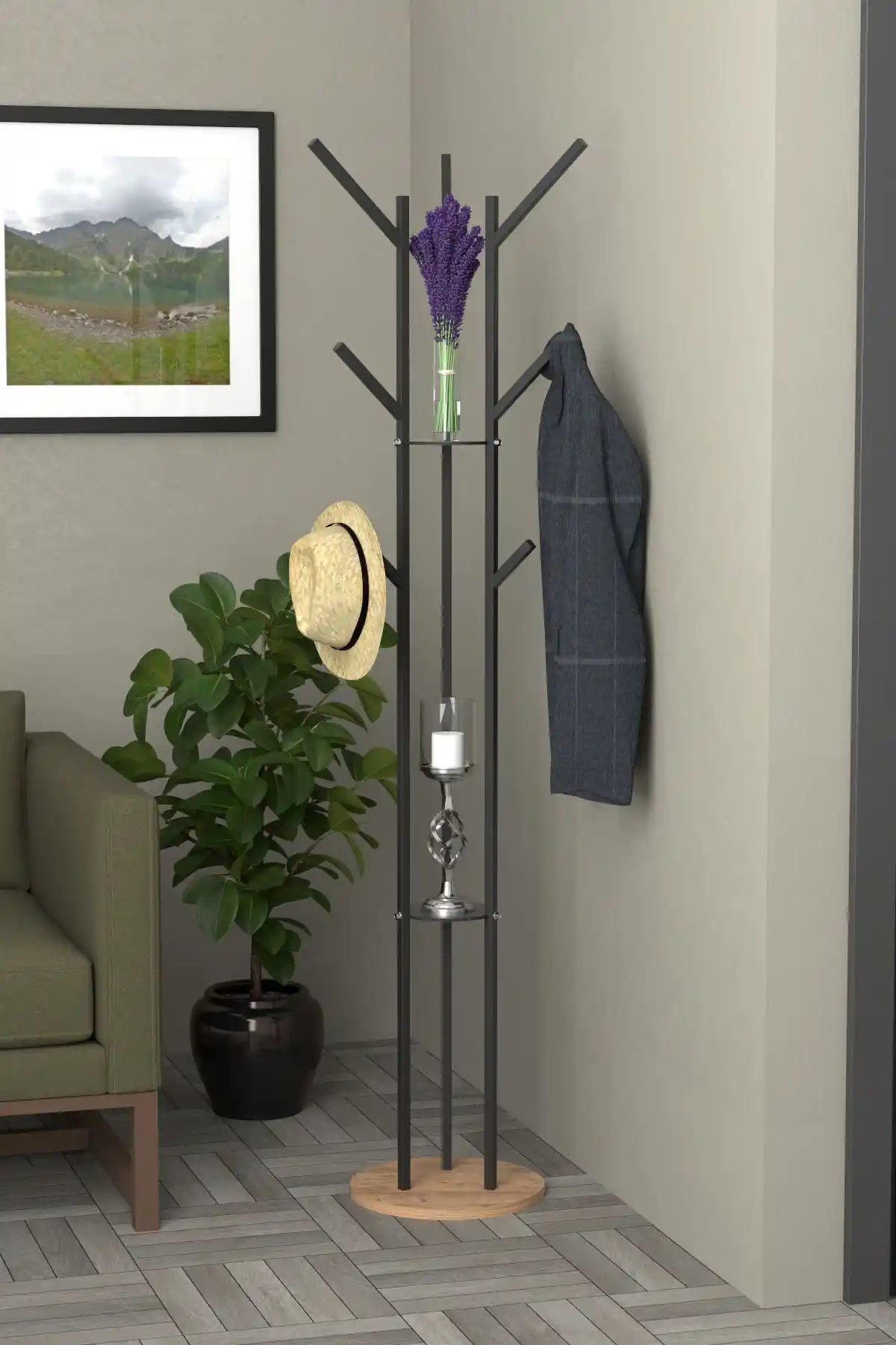 Retodesign 9 Askılı Portmanto Askılığı Modern ve Şık Depolama Çözümü