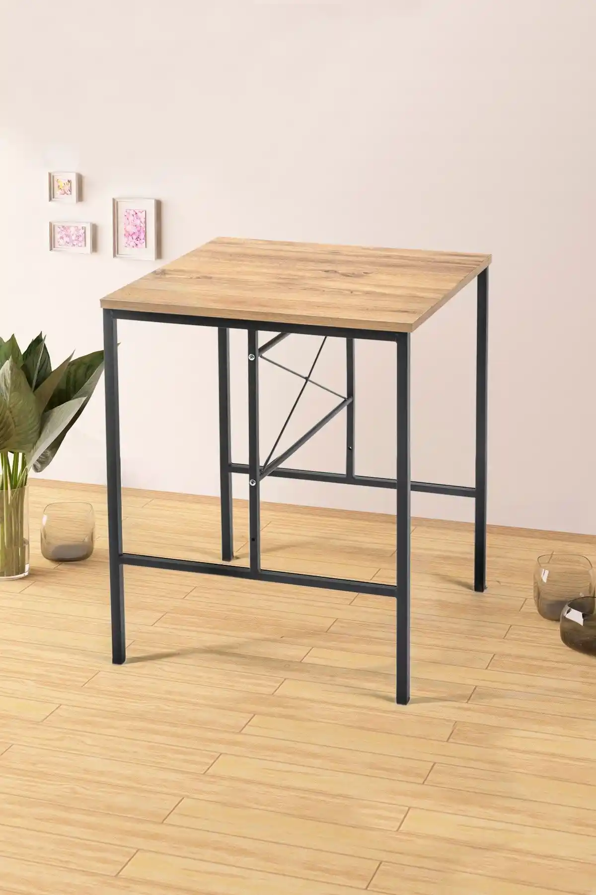 Retodesign Yıl<dı>z 2 Kişilik Modern Dayanıklı Kare Yemek Masası (60x60 cm)