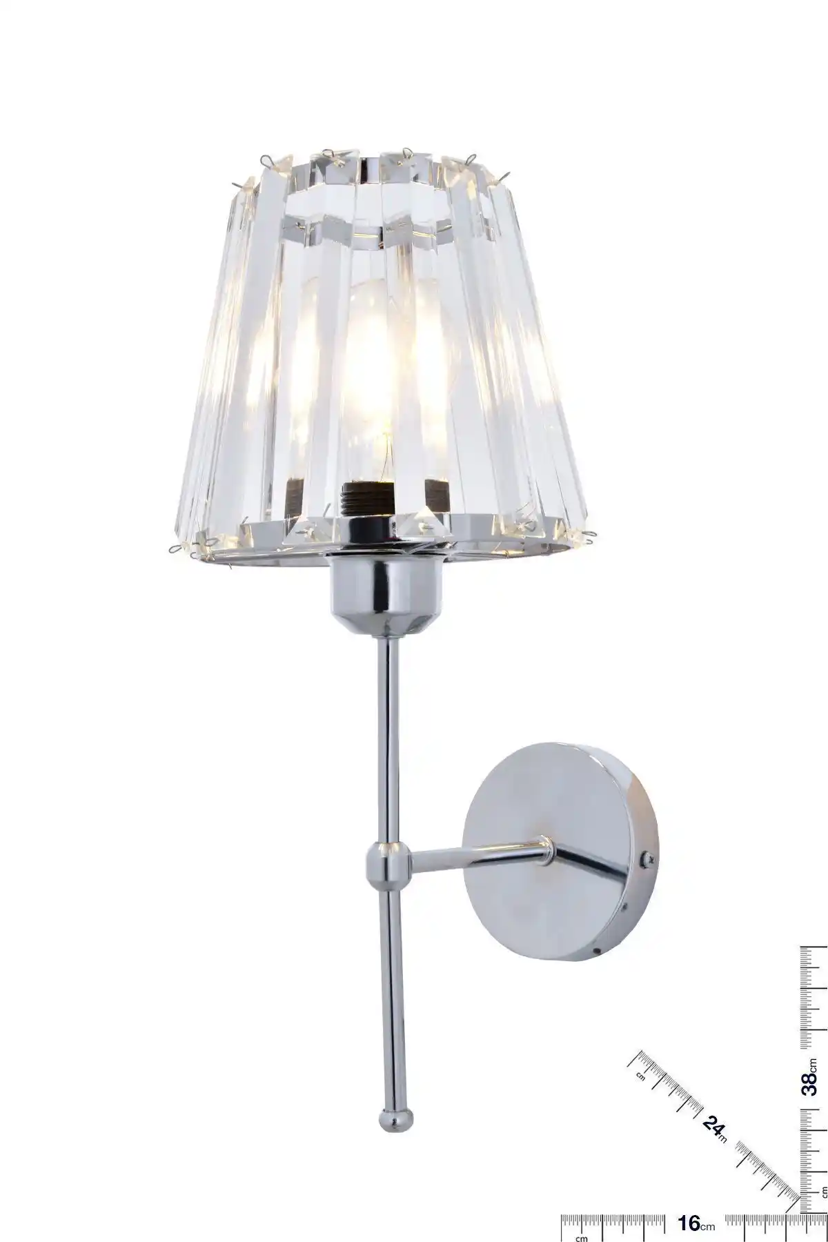 Retro Tasarımlı Kristal Taşlı Krom Duvar Aplikleri Modern İç Mekanlar İçin