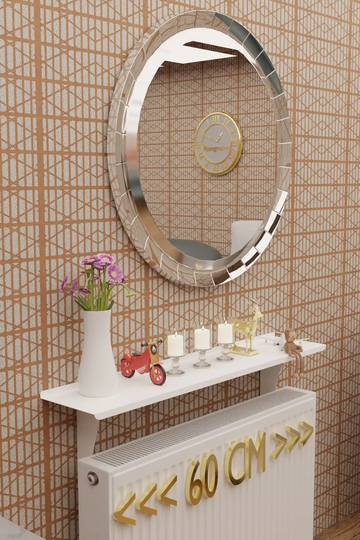 Risingmaber Montajsız Petek Üstü Metal Raf Modern ve Dayanıklı Tasarım