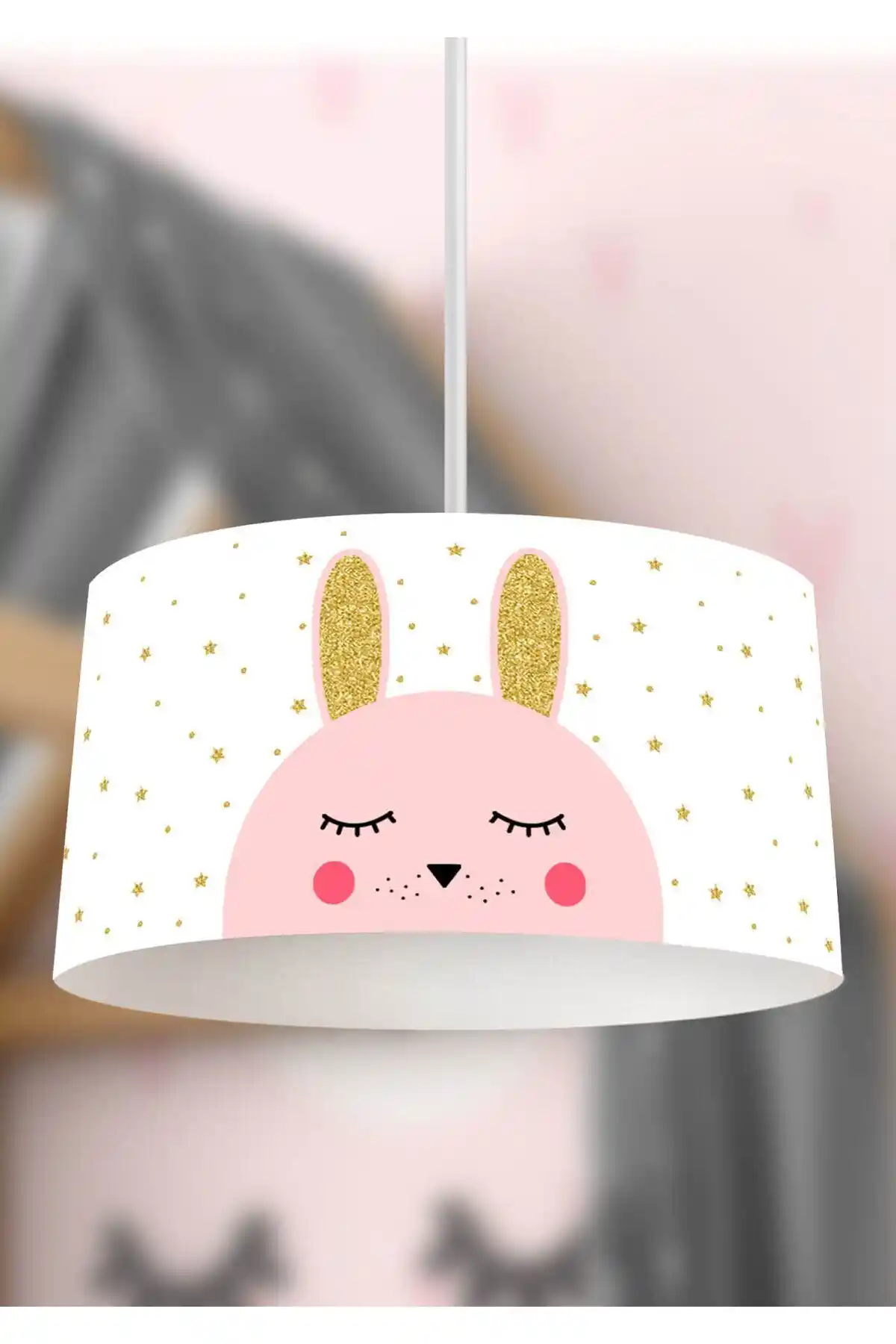 Rivaİstanbul Gold Tavşan Çocuk Odası Sarkıt Avize ile Şık ve Güvenli Aydınlatma Çözümü