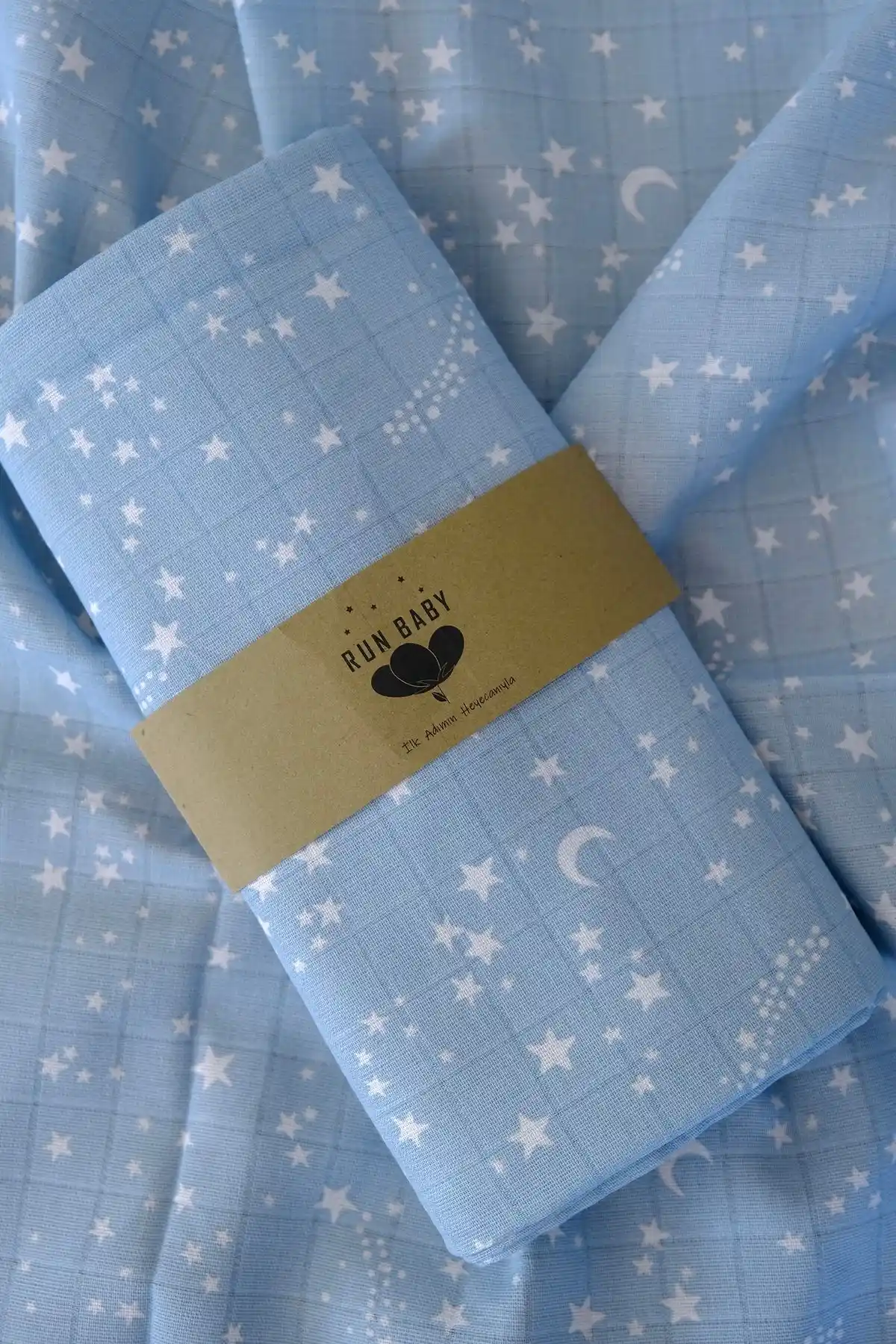 Runbaby %100 Pamuklu Bebek Müslin Örtü OEKO-TEX Sertifikalı 100x120cm