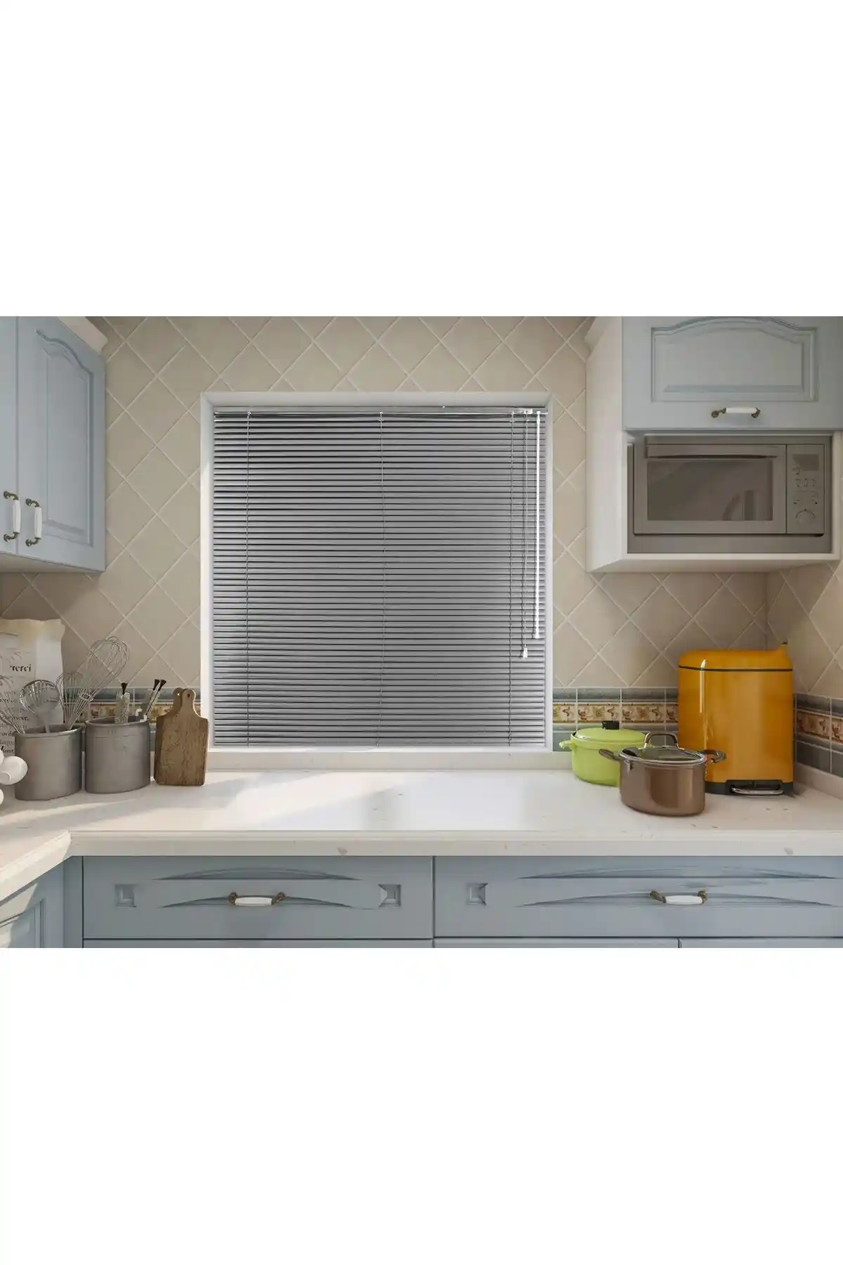 Sanper Metalik Gri Alüminyum Jaluzi Perde: Modern ve Dayanıklı İç Mekan Dekoru