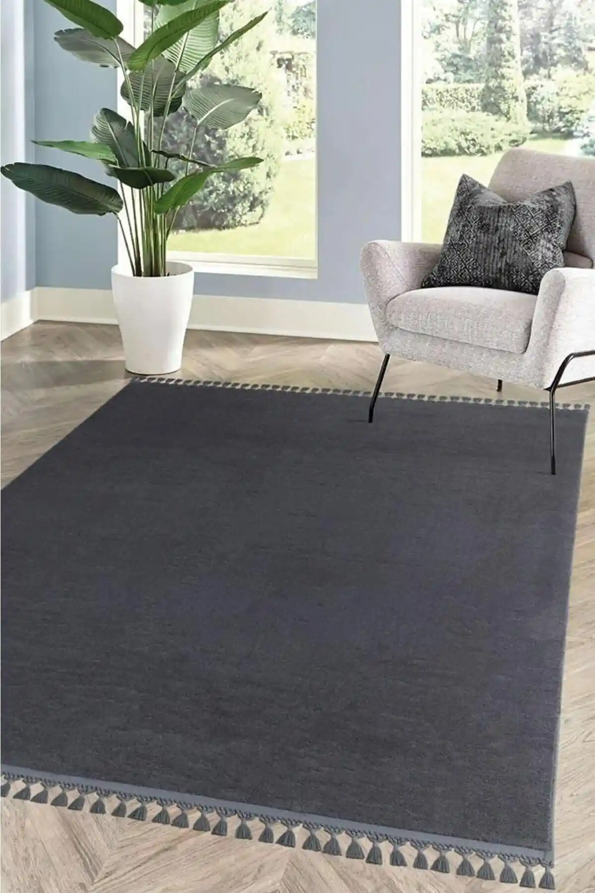 SARAZ HALI Comfort Puffy Peluş Halı Gri - Modern ve Dayanıklı İç Mekan Halısı