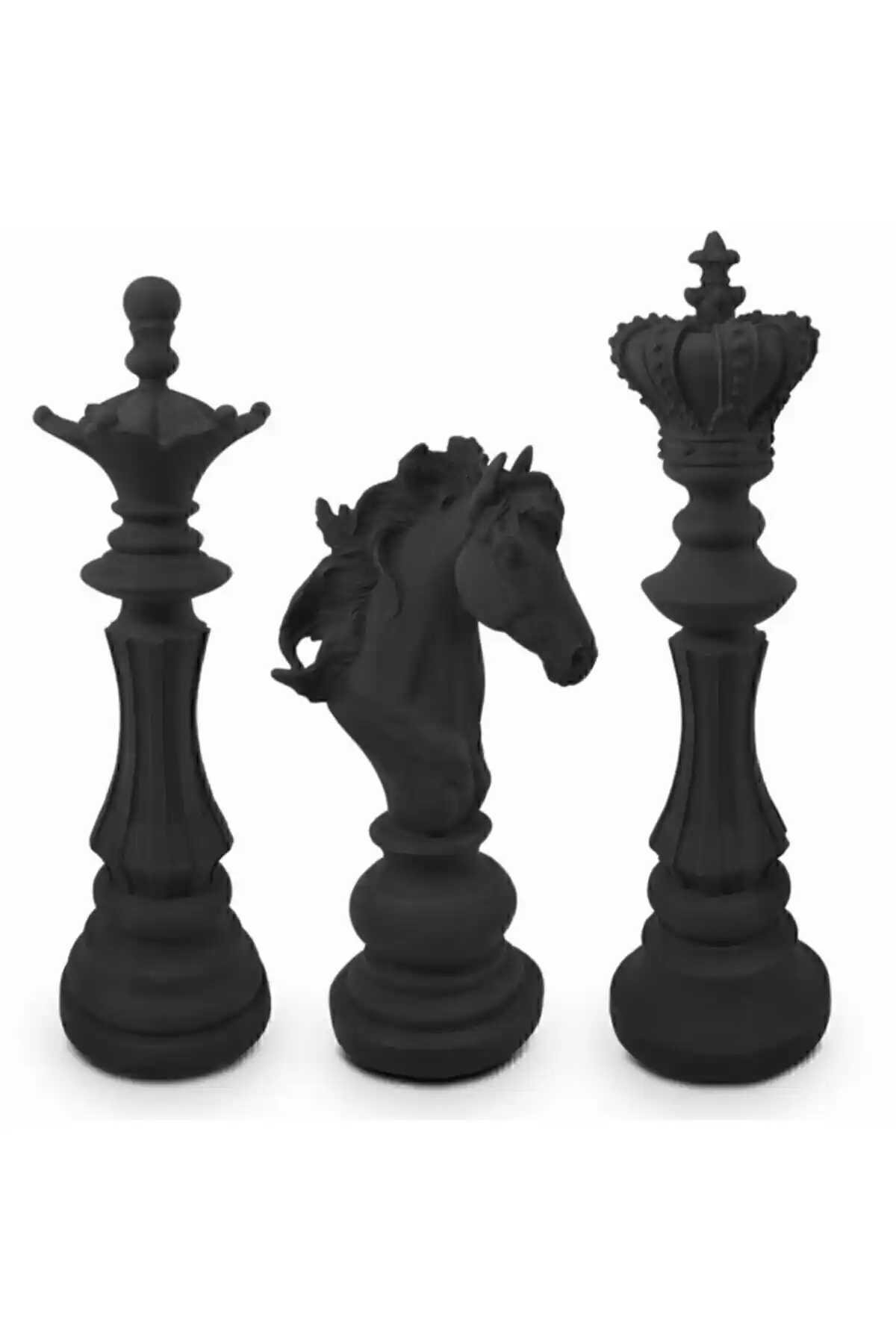 Satranç Temalı Dekoratif Heykel Seti - Sanatsal ve Kişiselleştirilebilir Tasarım