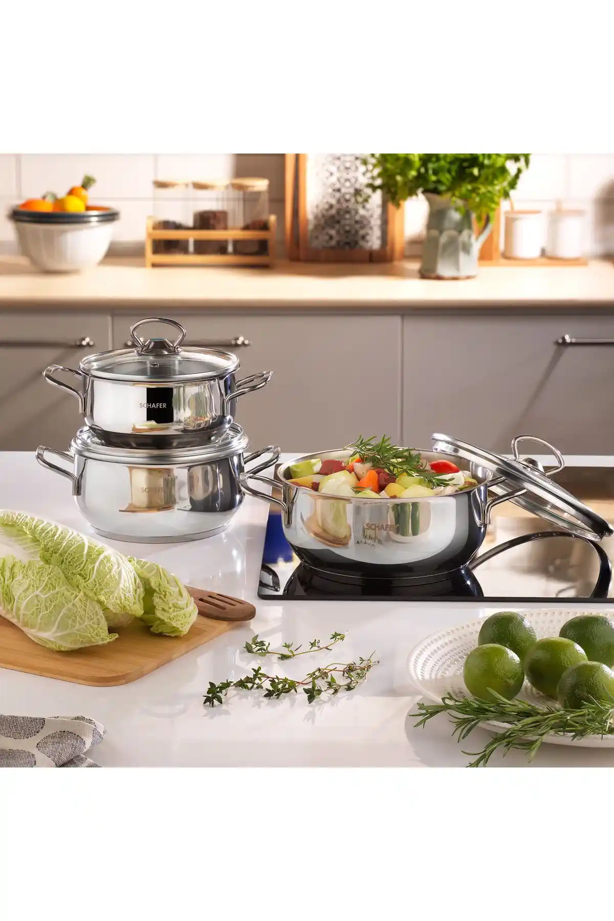 Schafer Cookhaus Çelik Tencere Seti: Modern ve Dayanıklı Mutfak Gereçleri