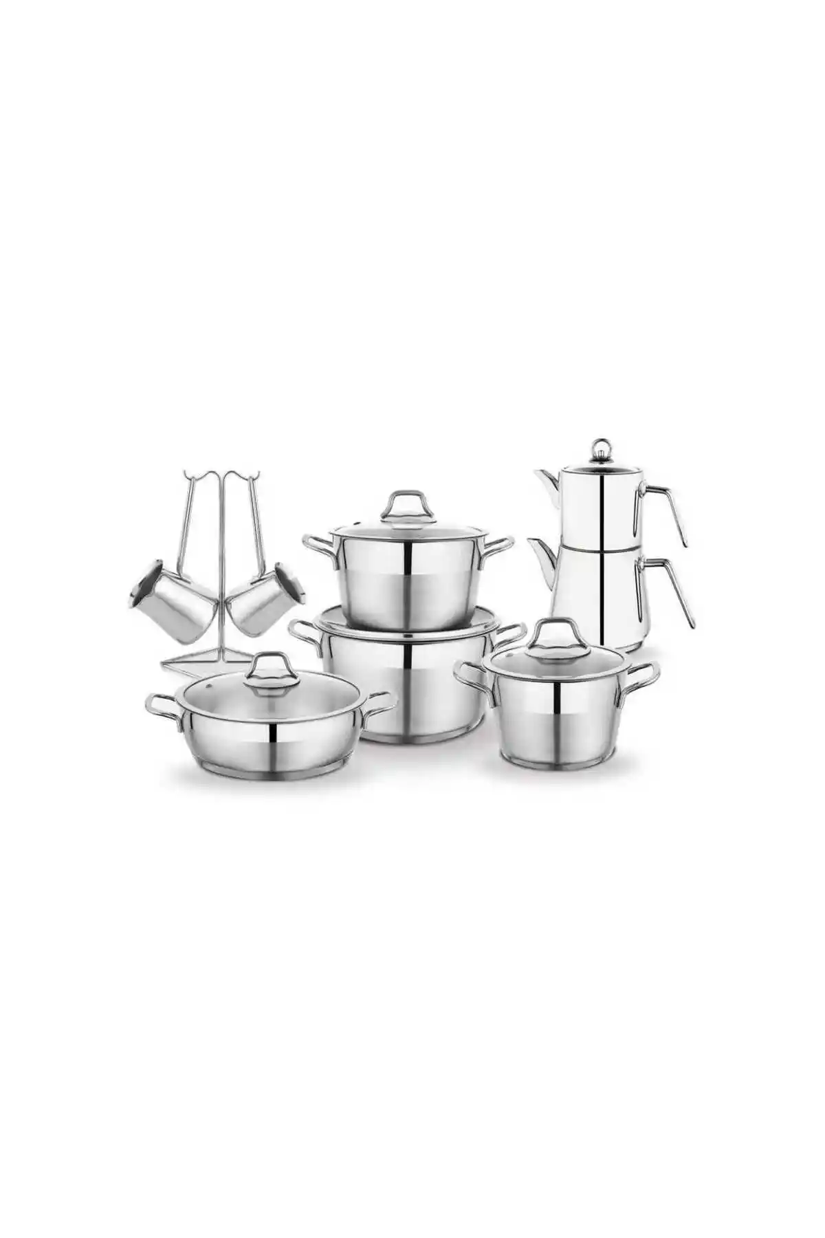 Schafer Mamma Mia Çelik Çeyiz Seti 15 Parça Inox Şıklık ve Dayanıklılık Bir Arada