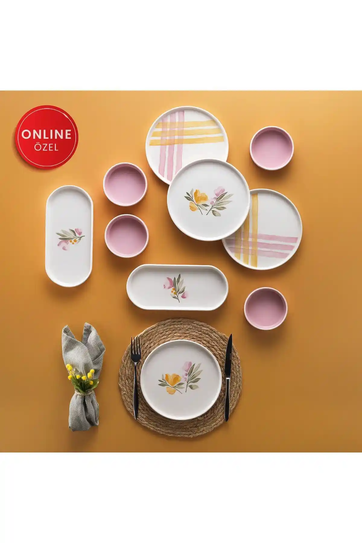 Schafer Sunny 4 Kişilik Kahvaltı Takımı Estetik ve Fonksiyonellik Sunan Seramik Set