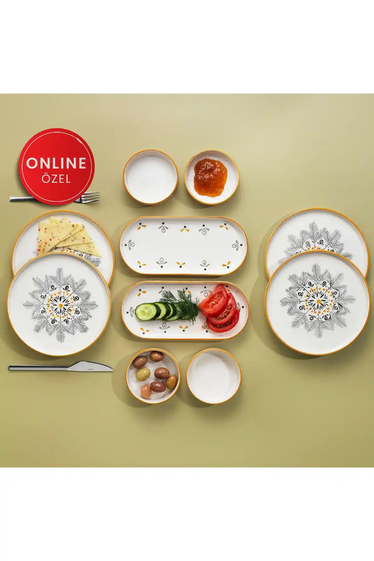 Schafer Sunny 4 Kişilik Kahvaltı Takımı Modern ve Şık Seramik Seti