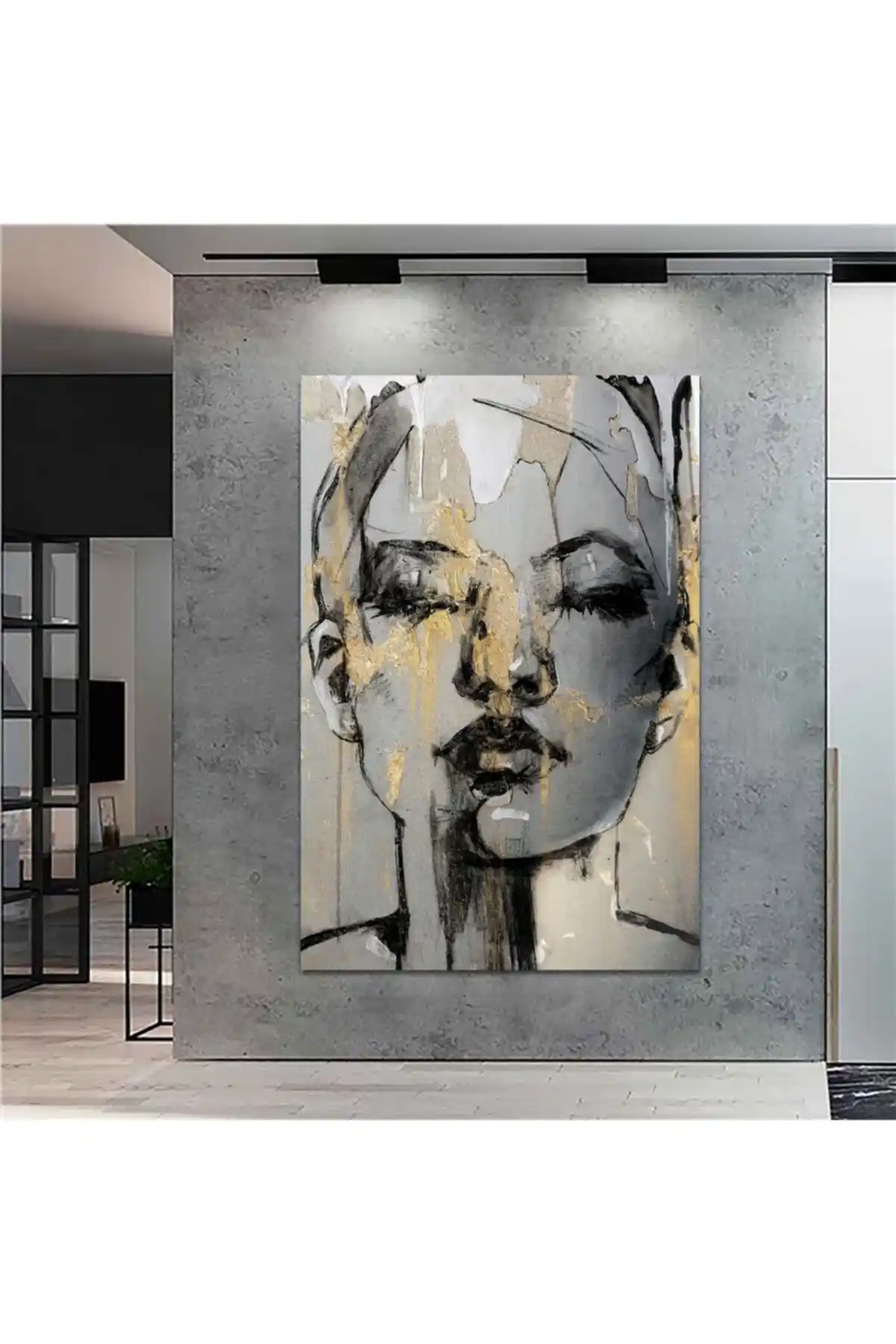 Sebenta Dev Kanvas Soyut Tablo 80x120 cm Modern Dekorasyon İçin Uygun