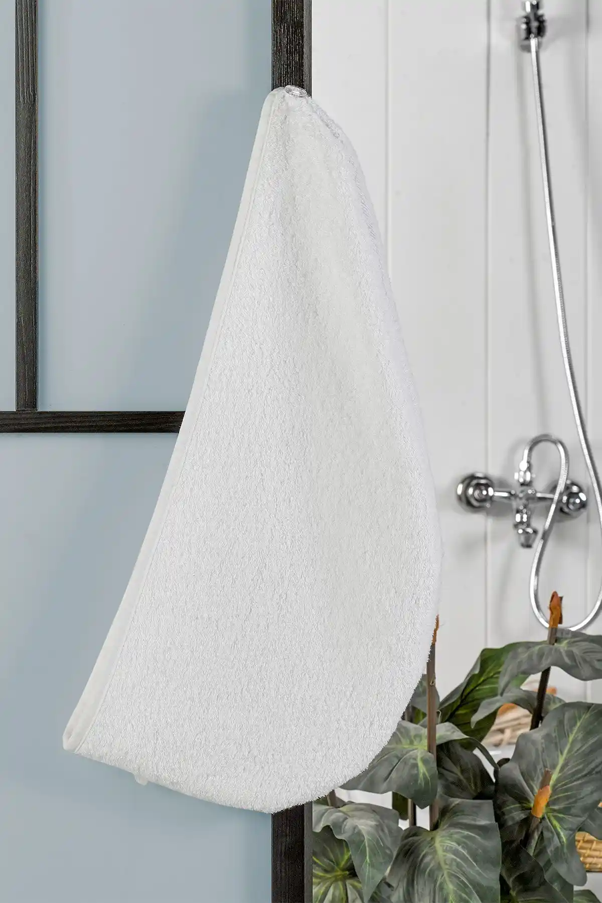 Semecca Düğmeli Saç Kurutma Bonesi Beyaz – Uzun Saçlar İçin Hızlı ve Konforlu Kurutma