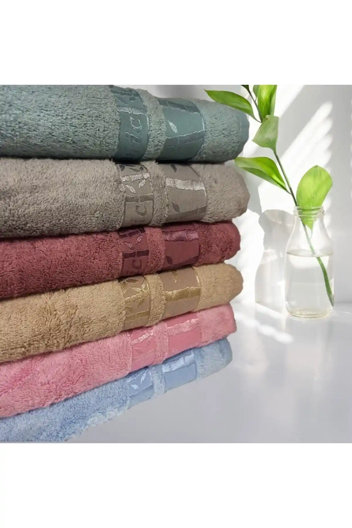 ŞENER HOME 6'lı Bambu Yüz ve El Havlu Seti Doğal ve Şık Banyo Aksesuarları