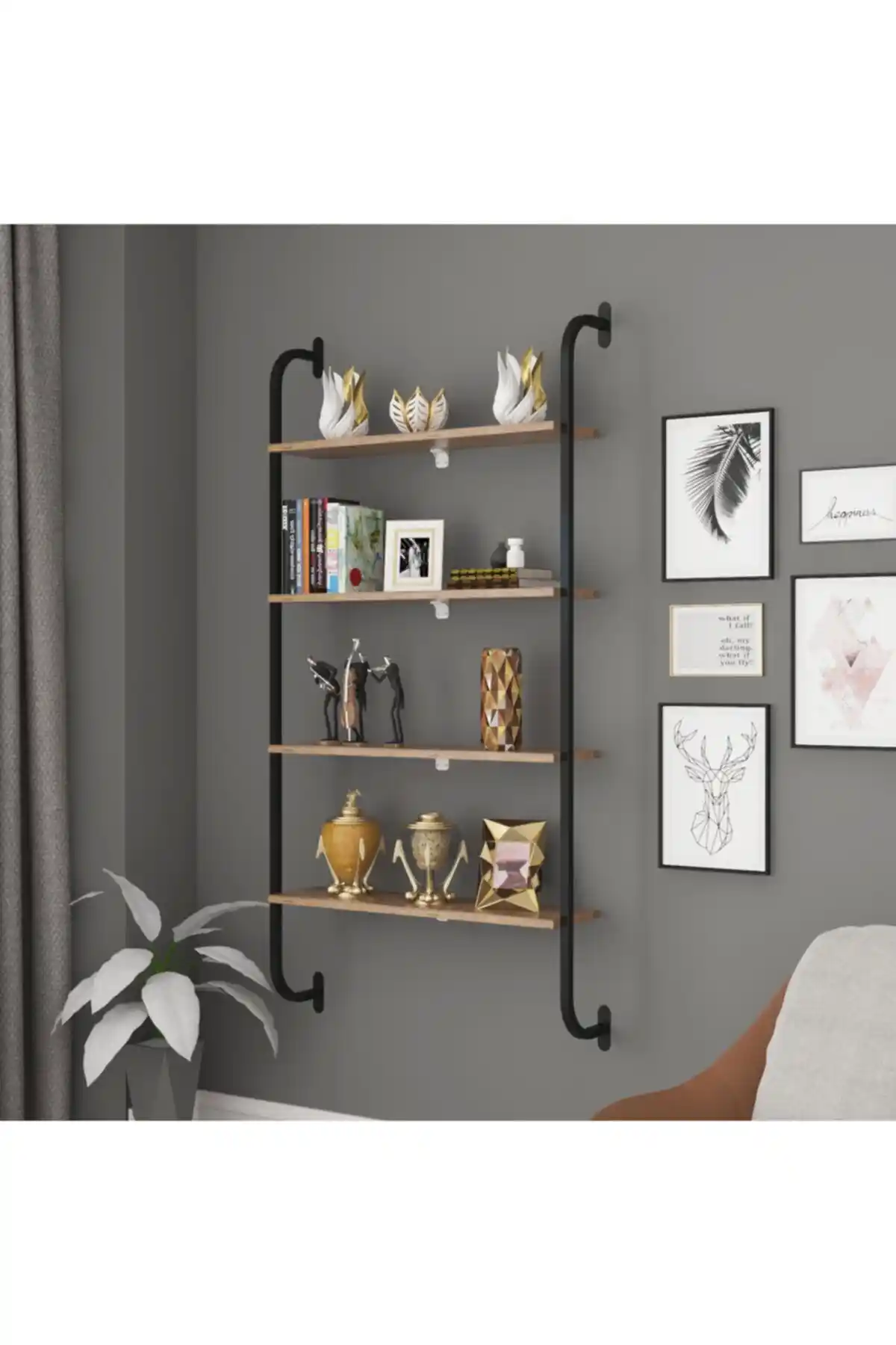 SENSA Modüler Metal Kitaplık Duvar Rafı Modern ve Dayanıklı Tasarım