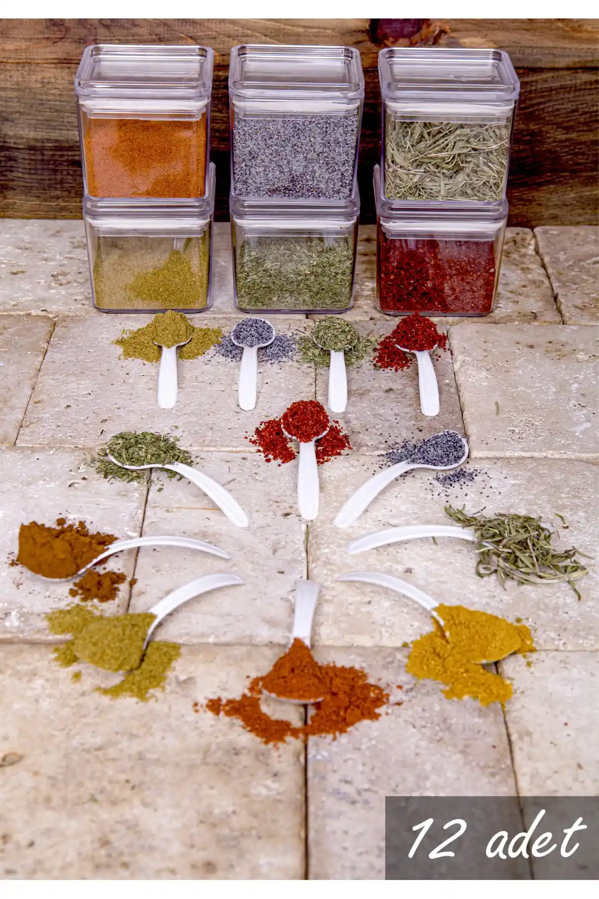 Serin Bardak 12'li Baharat Kaşığı Seti Şık ve Çok Amaçlı Pratik Mutfak Gereçleri