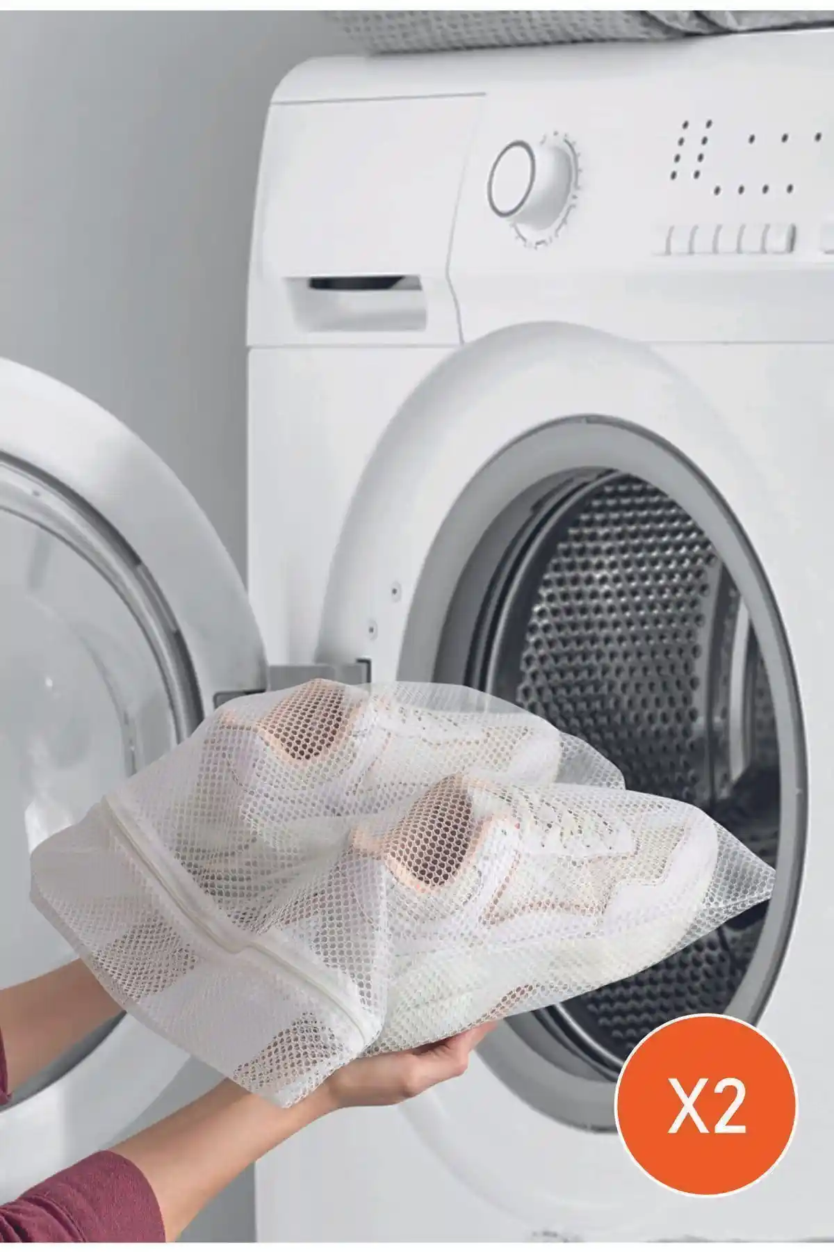 She Berrak Beyaz Fermuarlı Ayakkabı Filesi 2'li set dayanıklı ve kullanışlı tasarım