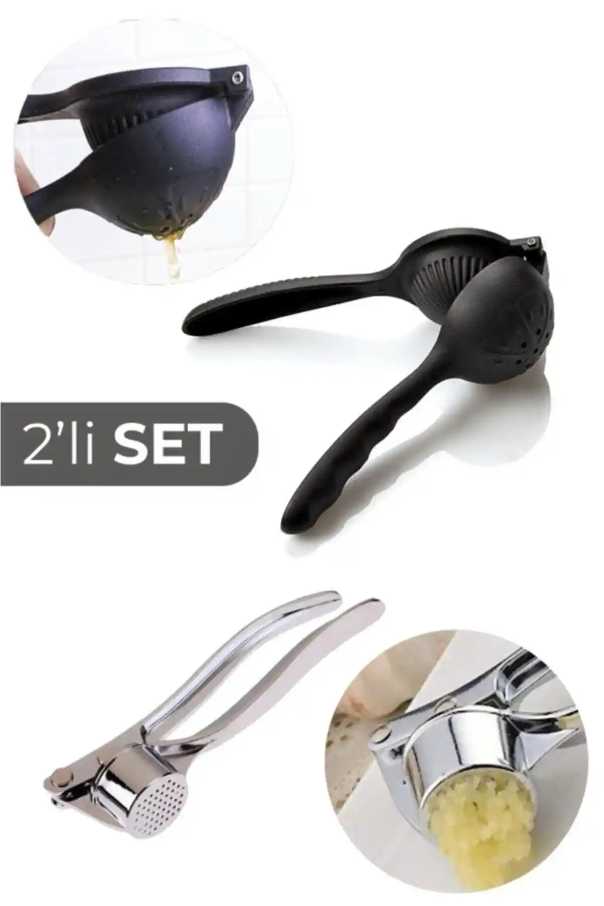 She Berrak Limon Sıkacağı ve Sarımsak Ezici Seti: Dayanıklı ve Kullanışlı Mutfak Gereçleri