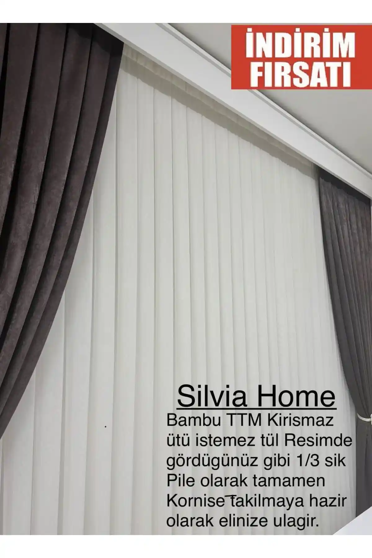Silviastar Tül Perde TTM Bambu 1/3 Sık Pile Modern ve Şık Tasarım Özellikleri