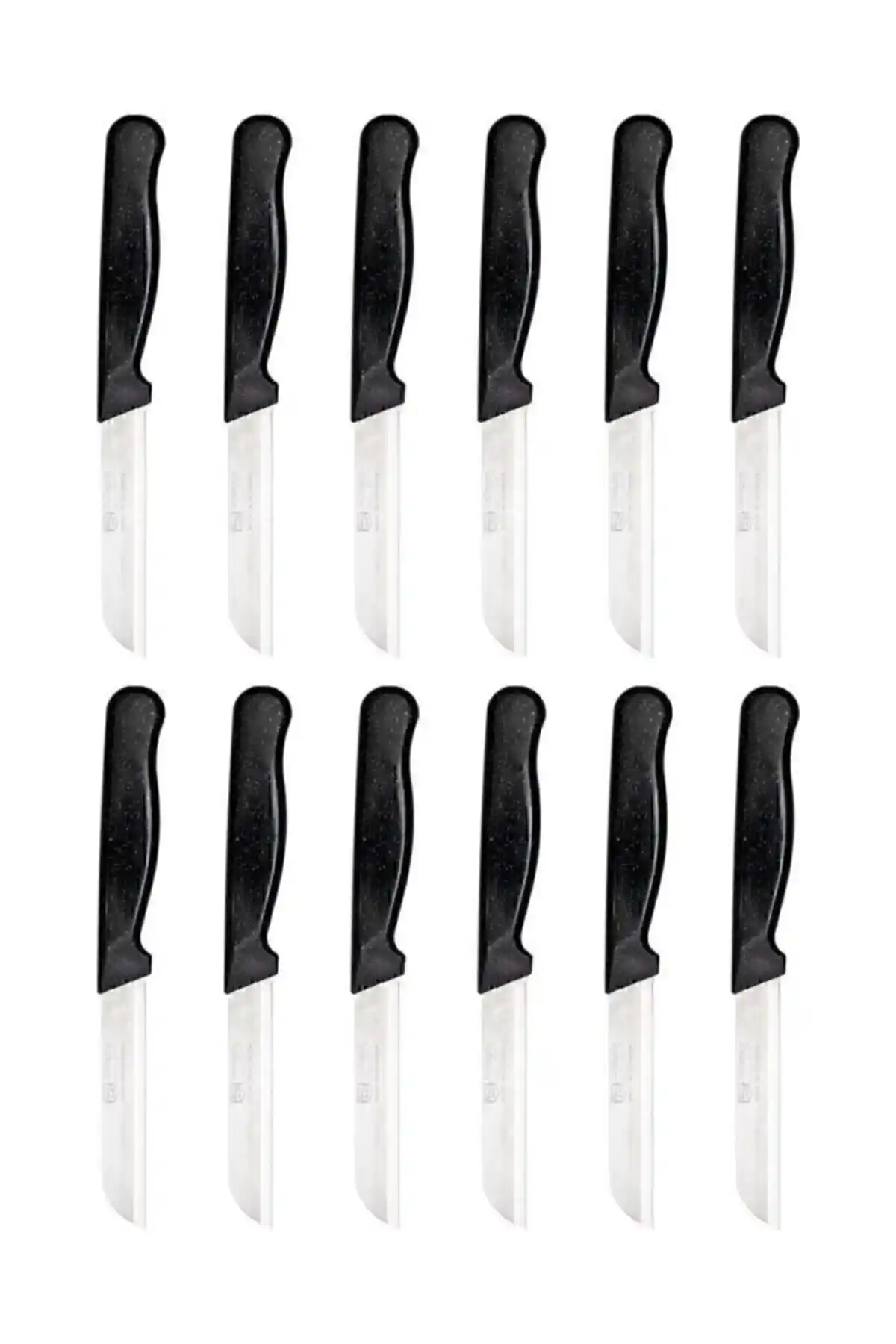 Solingen Siyah Simli Meyve Bıçağı Seti 12'li - Estetik ve Dayanıklı Mutfak Gereçleri
