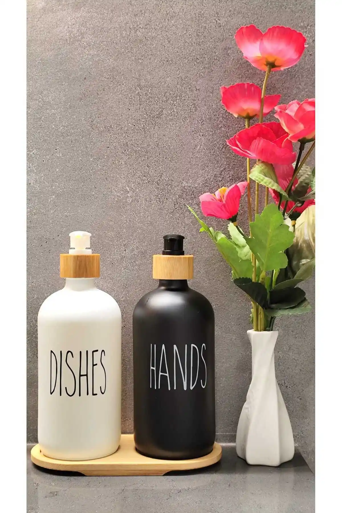 SPİL Spil Siyah-Beyaz Mutfak Sıvı Sabunluk Seti Estetik ve Fonksiyonellik Bir Arada